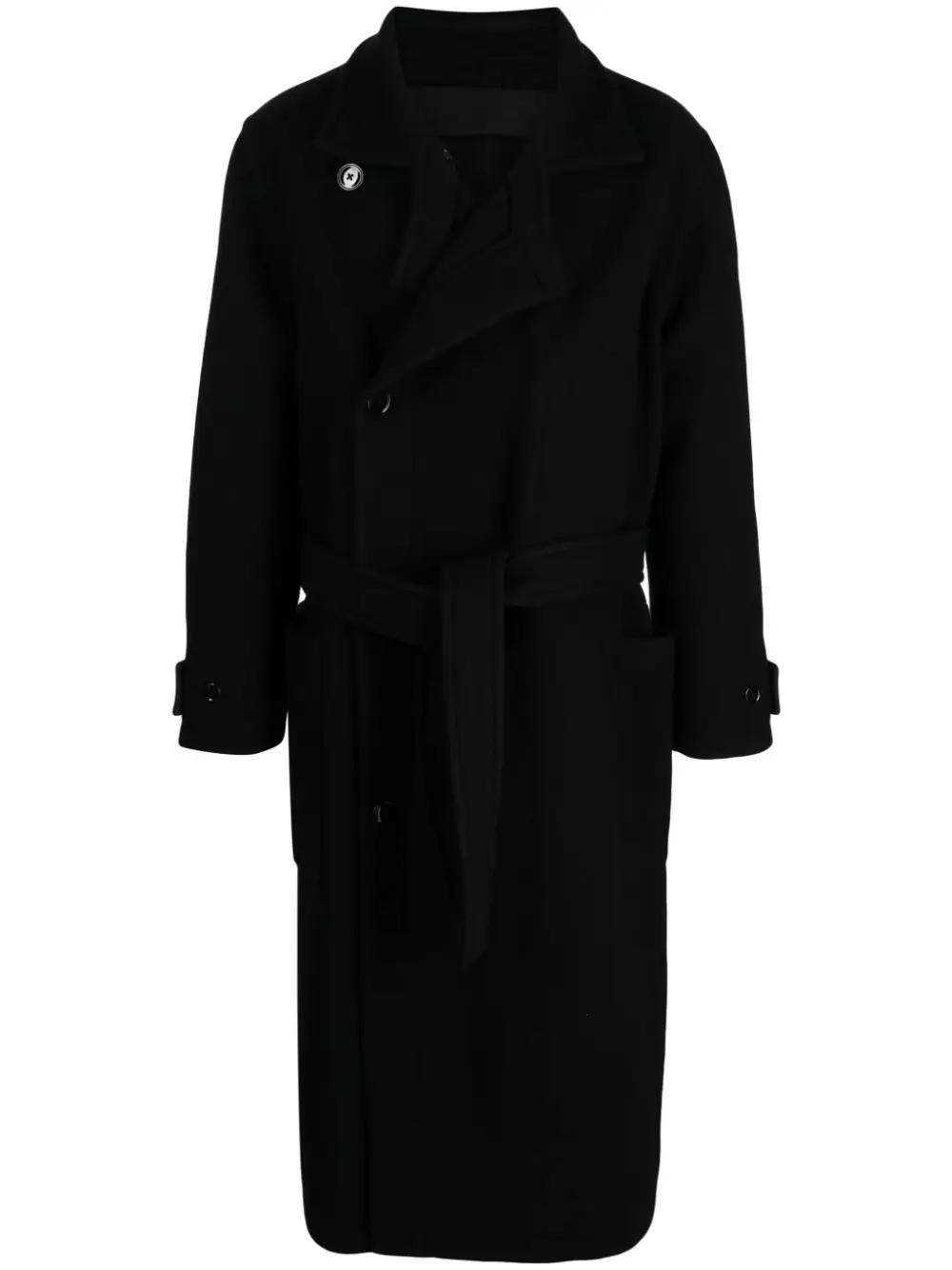 Photograph of Lemaire Belted Single-Breasted Wrap Coat Black