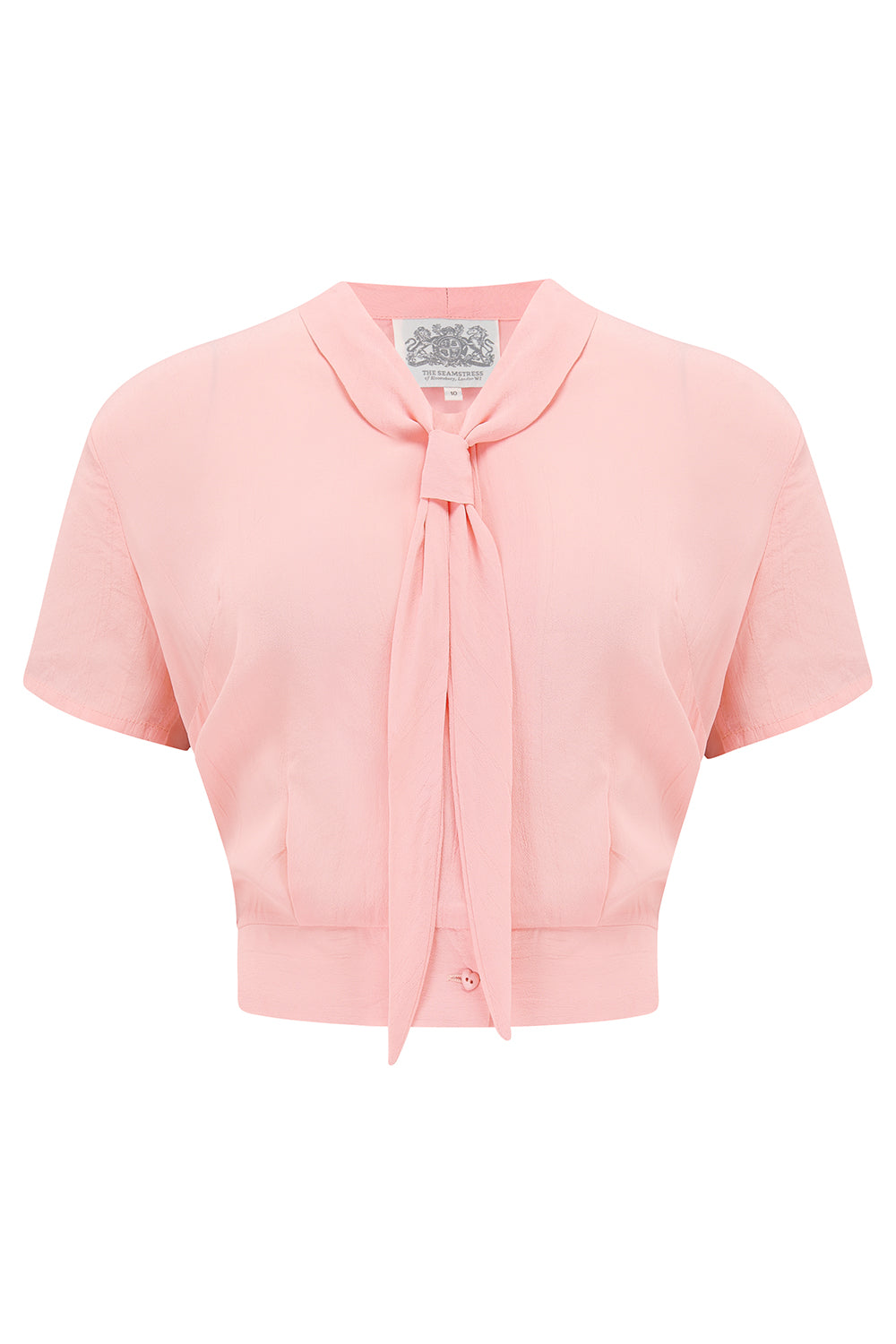 Photograph of The "Bonnie" Short Sleeve Blouse Blossom Pink by The Seamstress of Bloomsbury, Classic 1940s Vintage Inspired Style