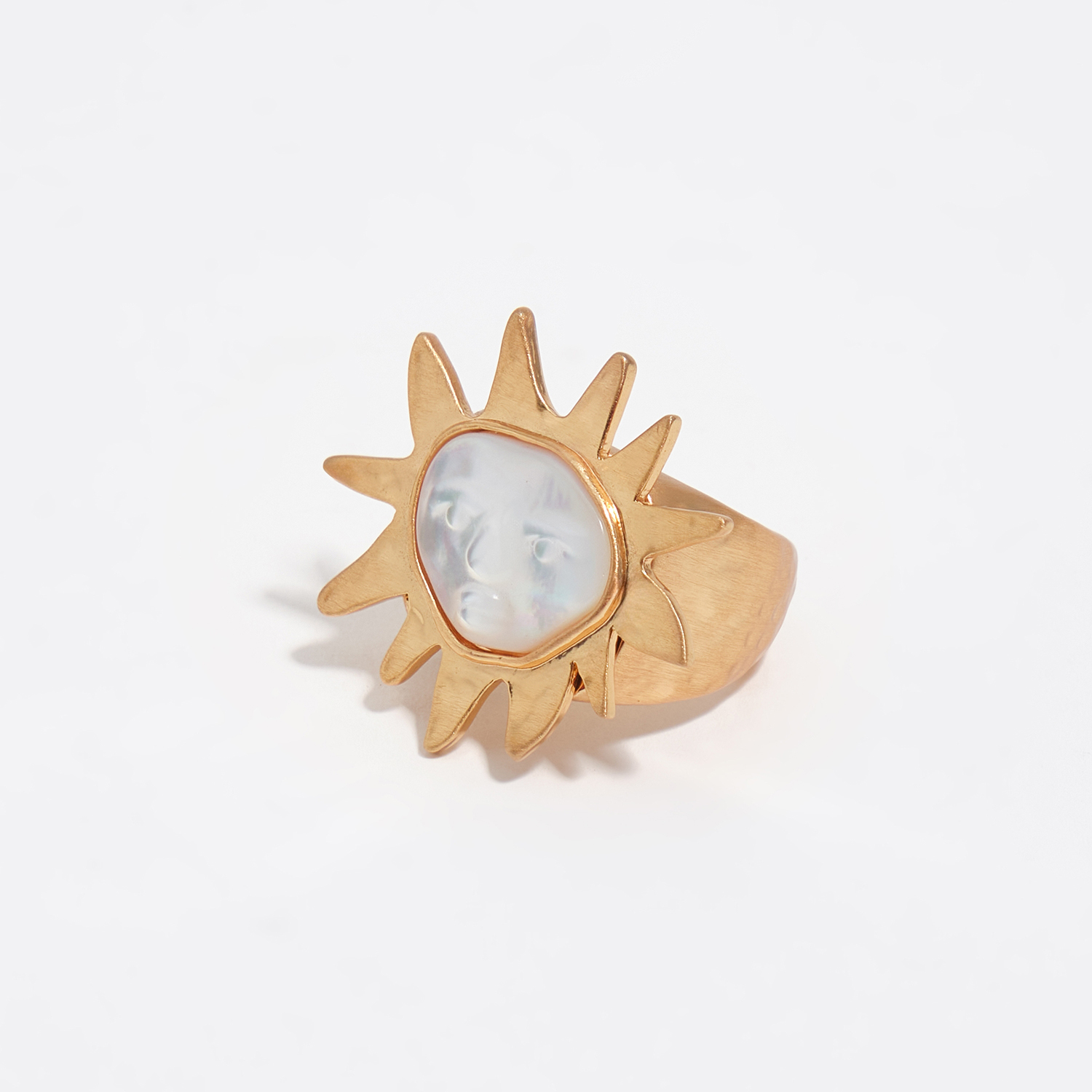 BIMBA Y LOLA Sun ring with mother-of-pearl face