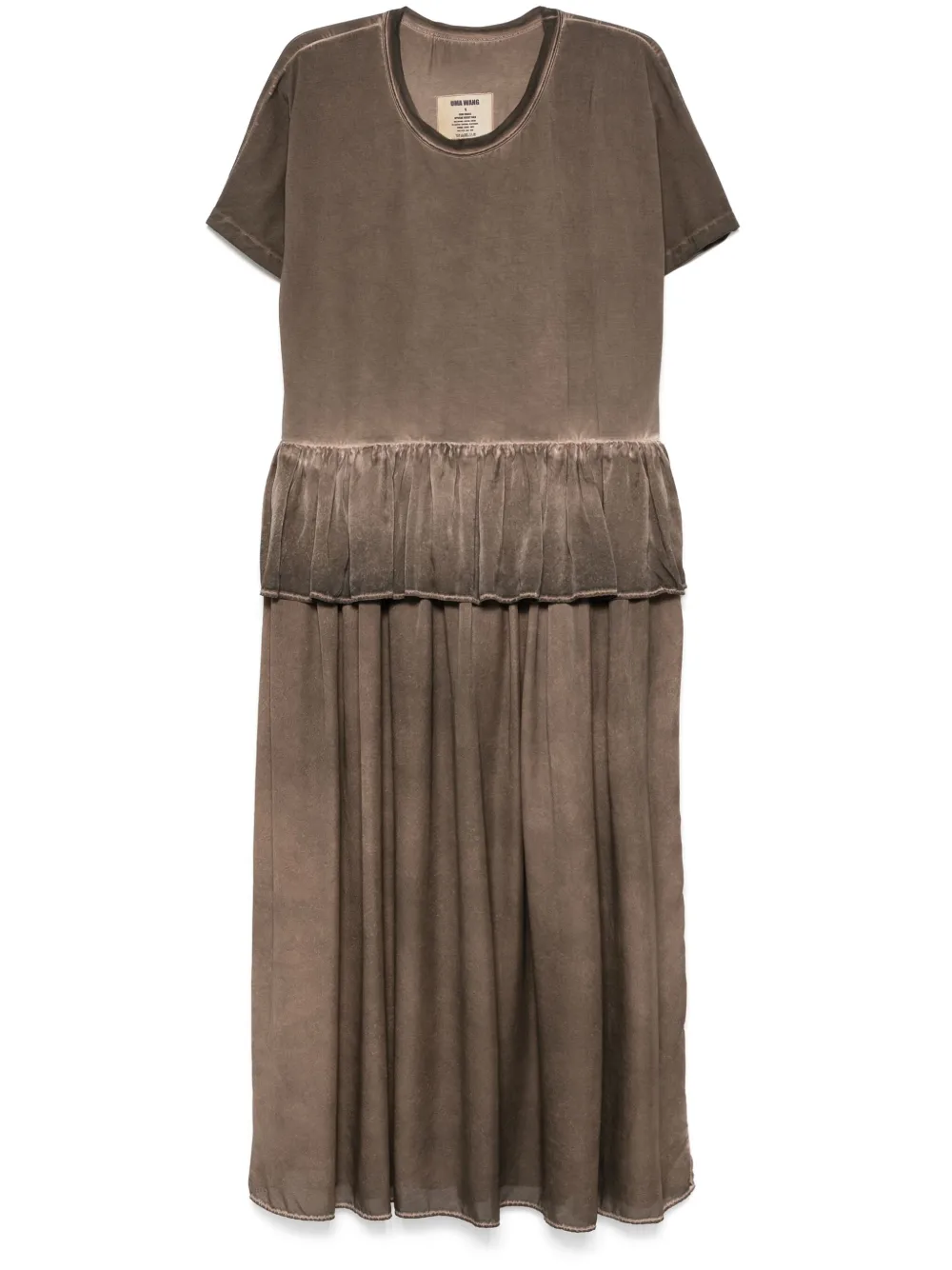 Photograph of Uma Wang Dudi Ruffle-Setailed Midi Dress Brown
