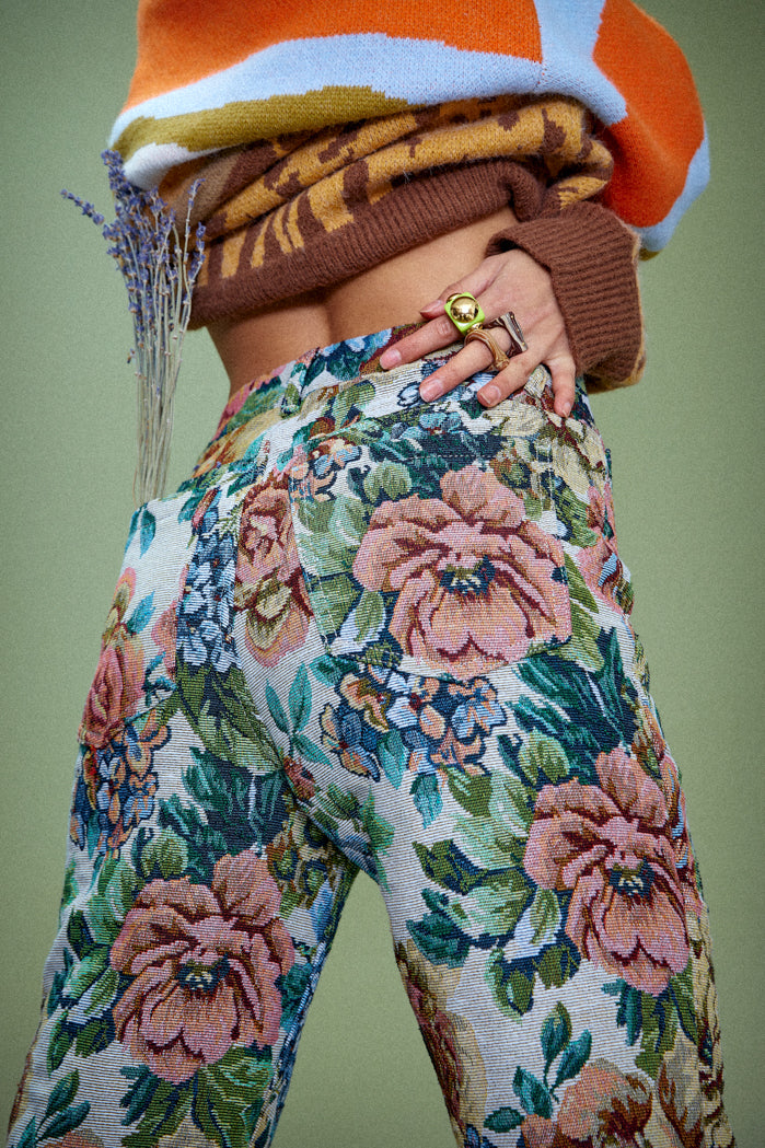 Jaded London Woven Vintage Floral Slouchy Fit Jeans Rather Saucy
