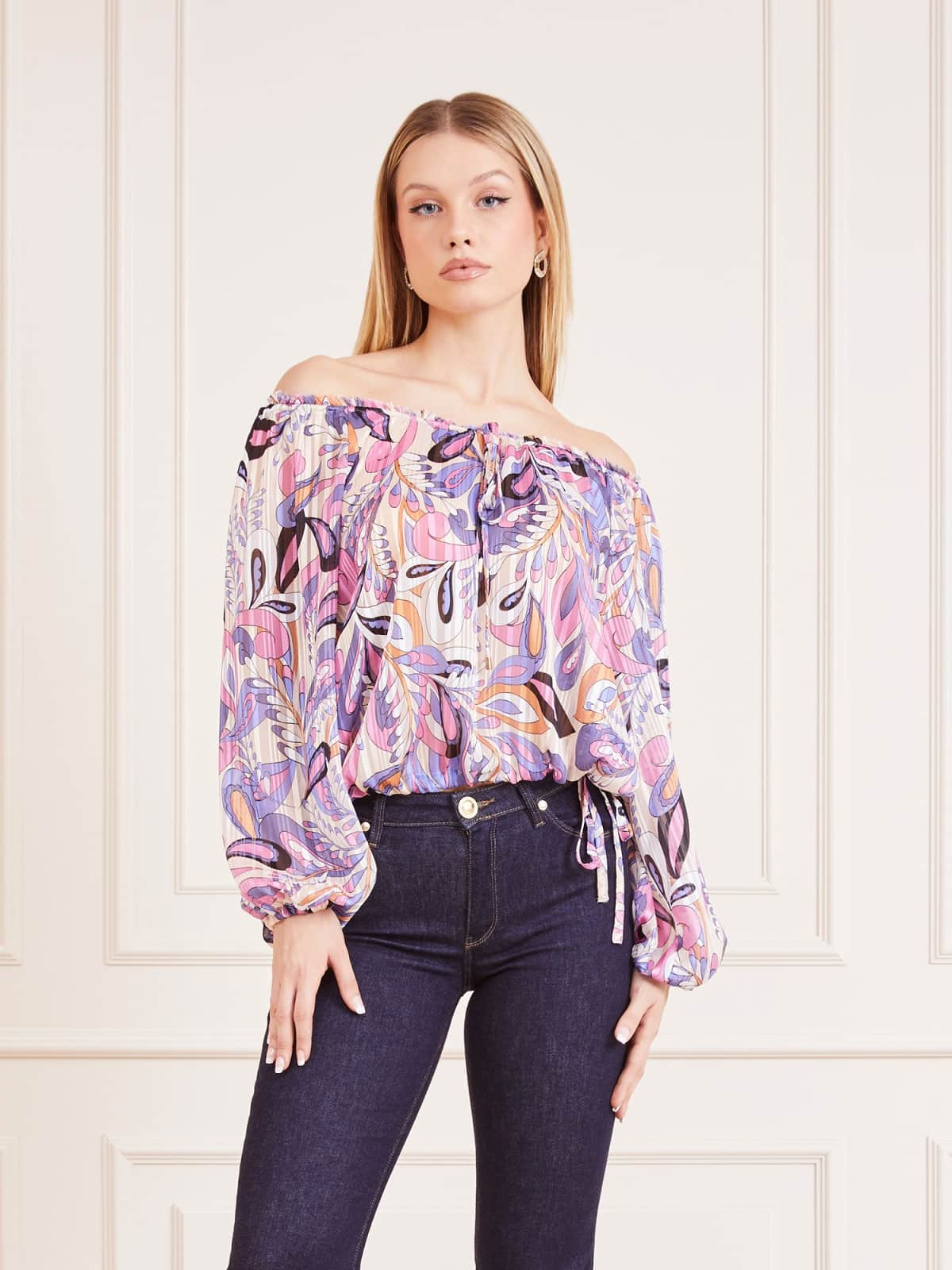 Marciano Guess Marciano Paisley Lurex Print Blouse Rather Saucy