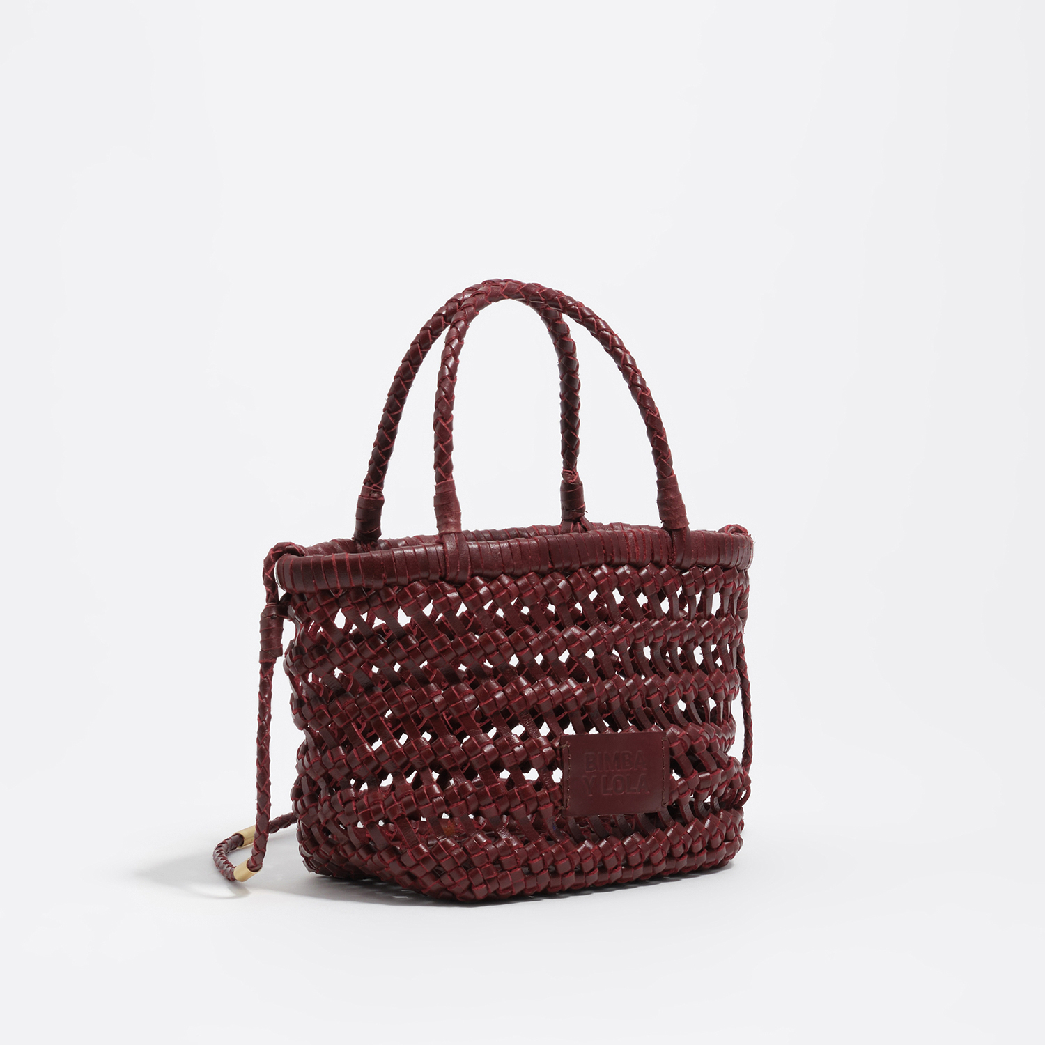 BIMBA Y LOLA Dark cherry plaited leather mini bag