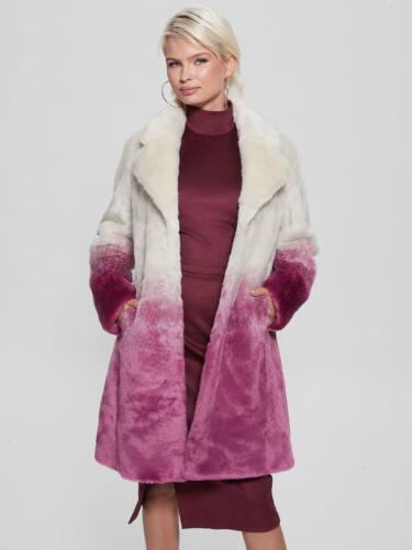 Guess Color Gradient Faux Fur Coat Rather Saucy
