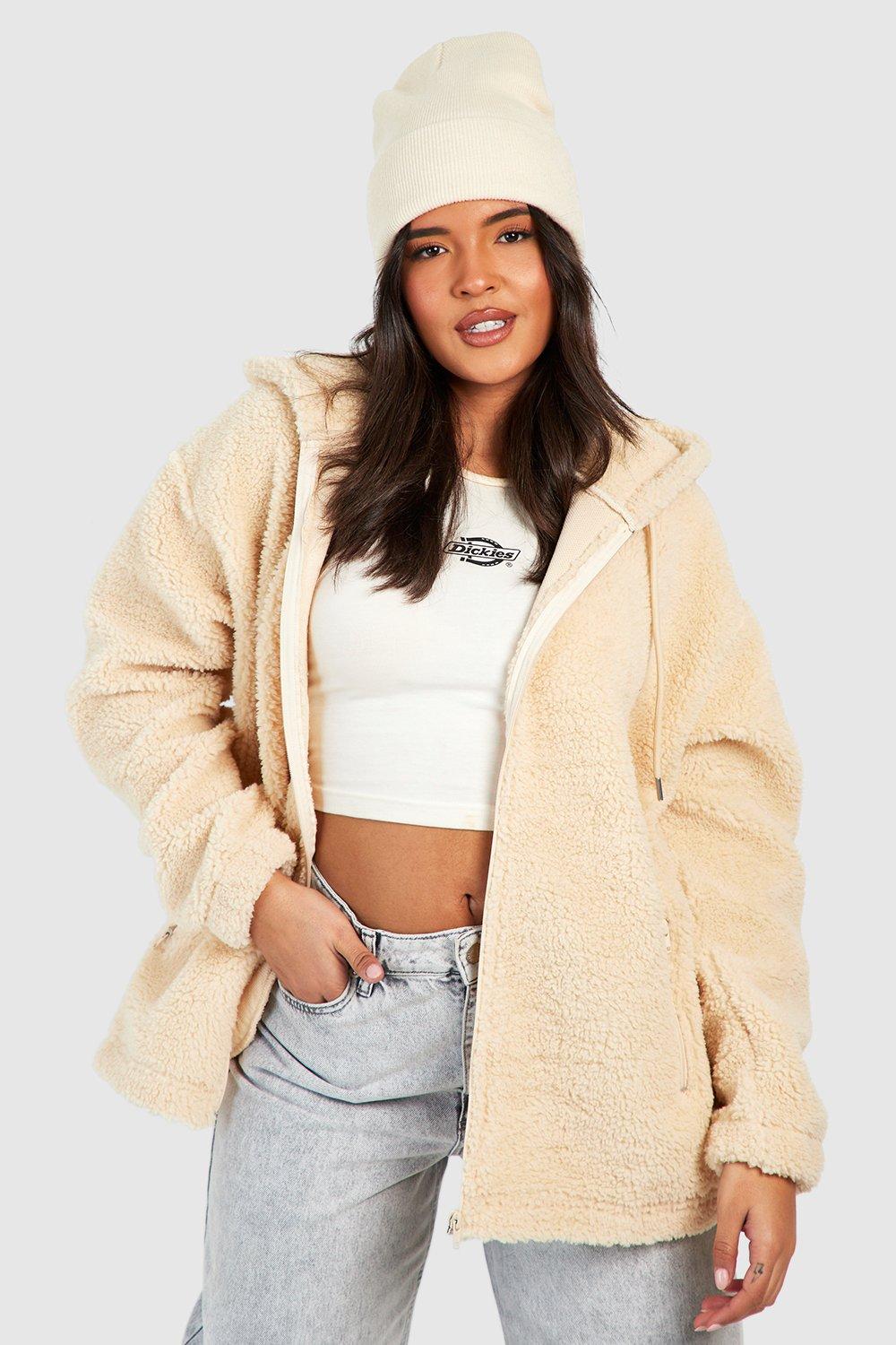 Photograph of Boohoo Womens Plus Hooded Borg Jacket