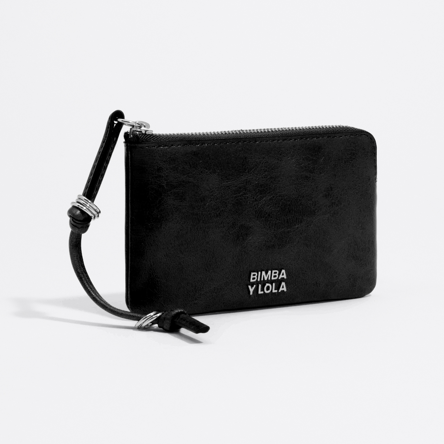 BIMBA Y LOLA Small black leather coin purse