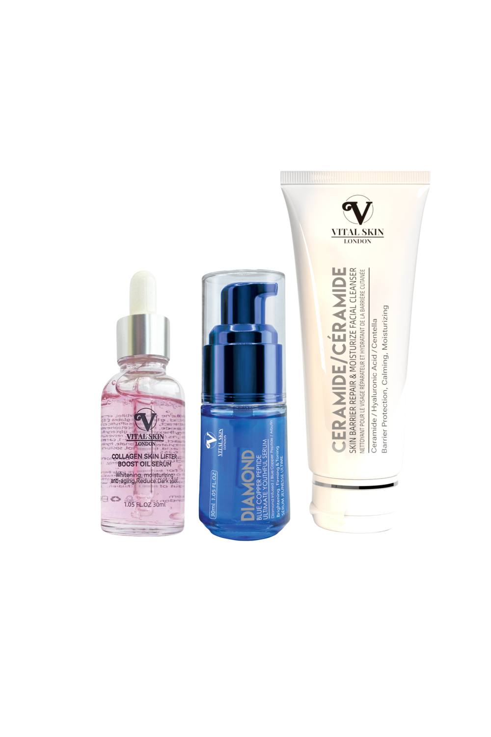 Vital Skin London Anti-Aging Skincare set in Pink | Size: 3pc