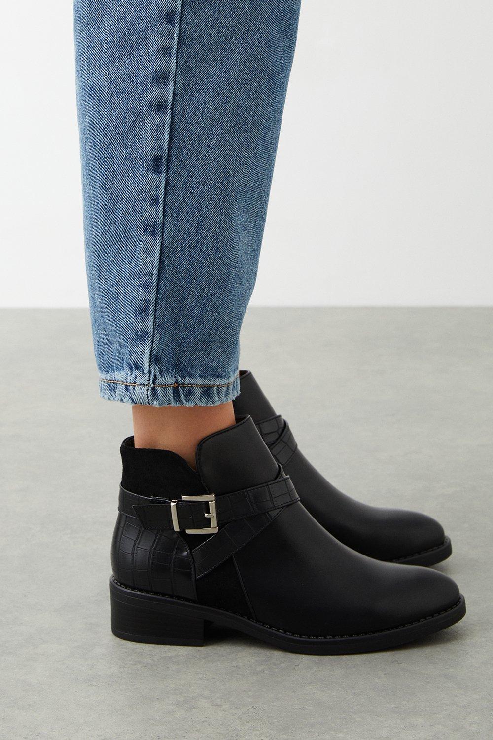 Dorothy Perkins Womens Maddy Cross Strap Ankle Boots Rather Saucy
