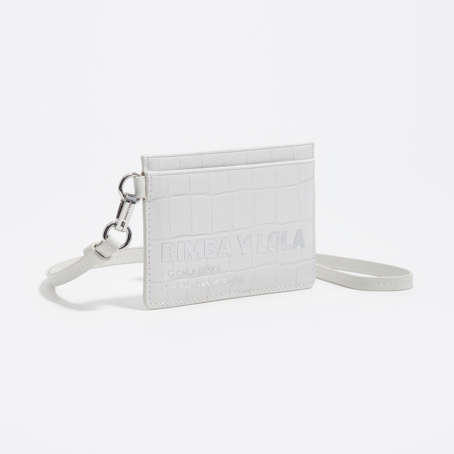 BIMBA Y LOLA White mock croc card holder