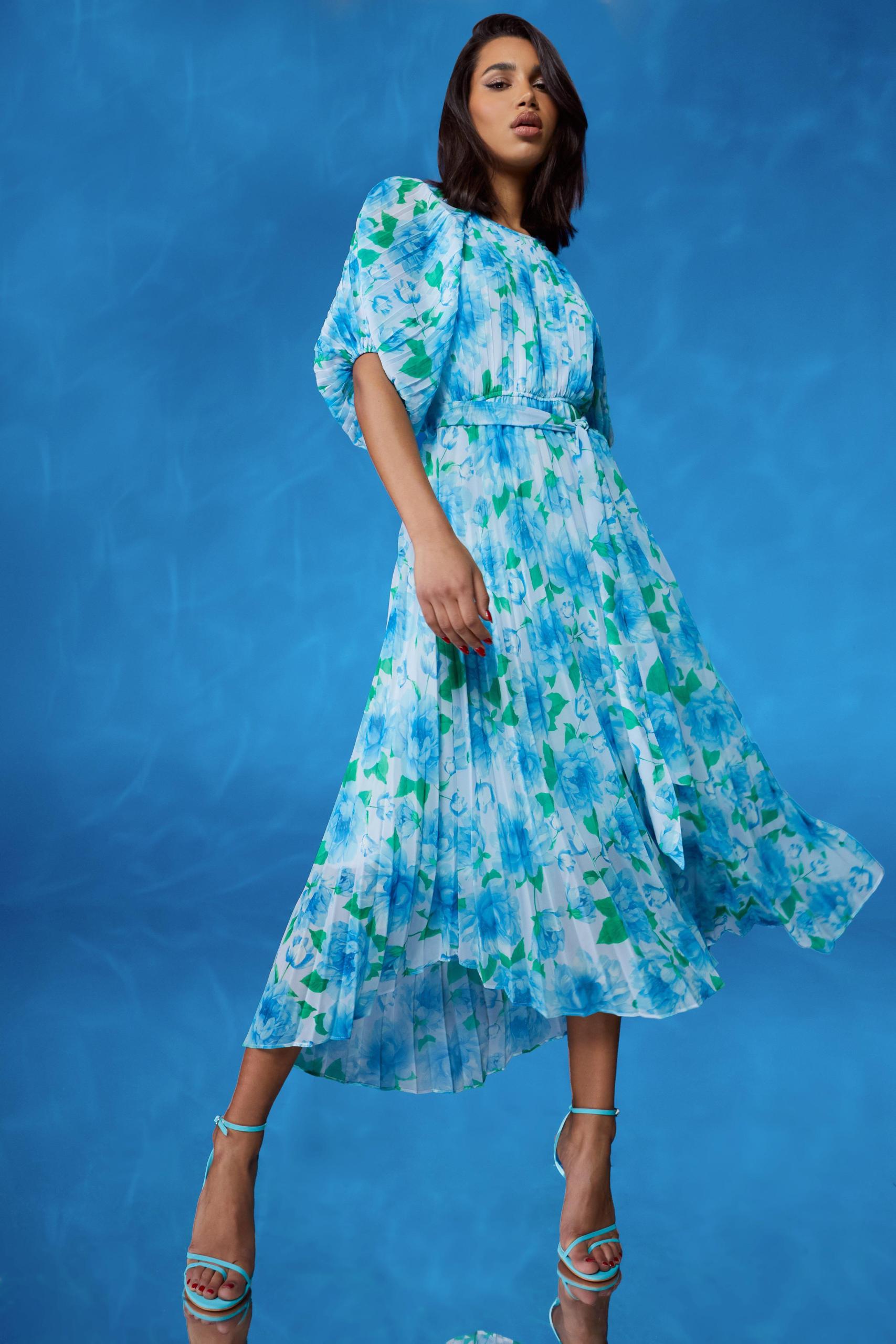 Floral midi dress boohoo online
