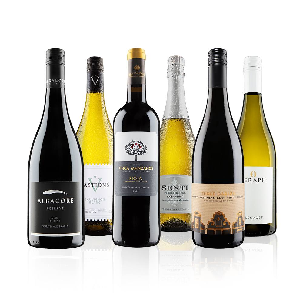 Virgin Wines Celebratory Mixed Wine Selection Incl. Prosecco 6 Bottles (75cl) in White
