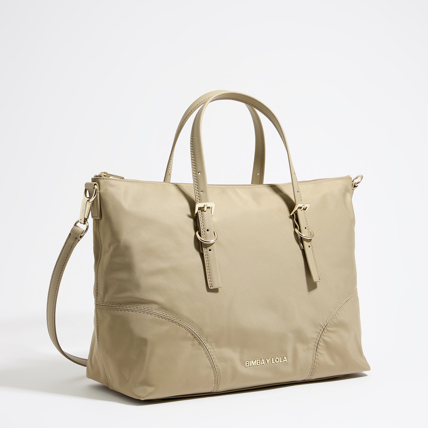 Photograph of BIMBA Y LOLA Large light khaki shopper bag