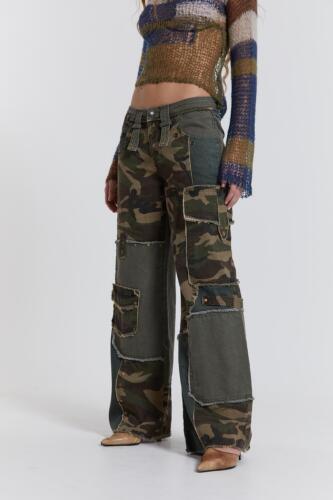 Jaded London Magna Camo Distressed Patchwork Jeans | Rather Saucy