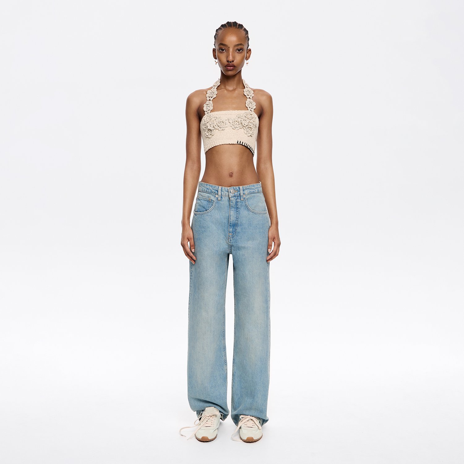 Photograph of BIMBA Y LOLA WIDE LEG - Light blue jeans