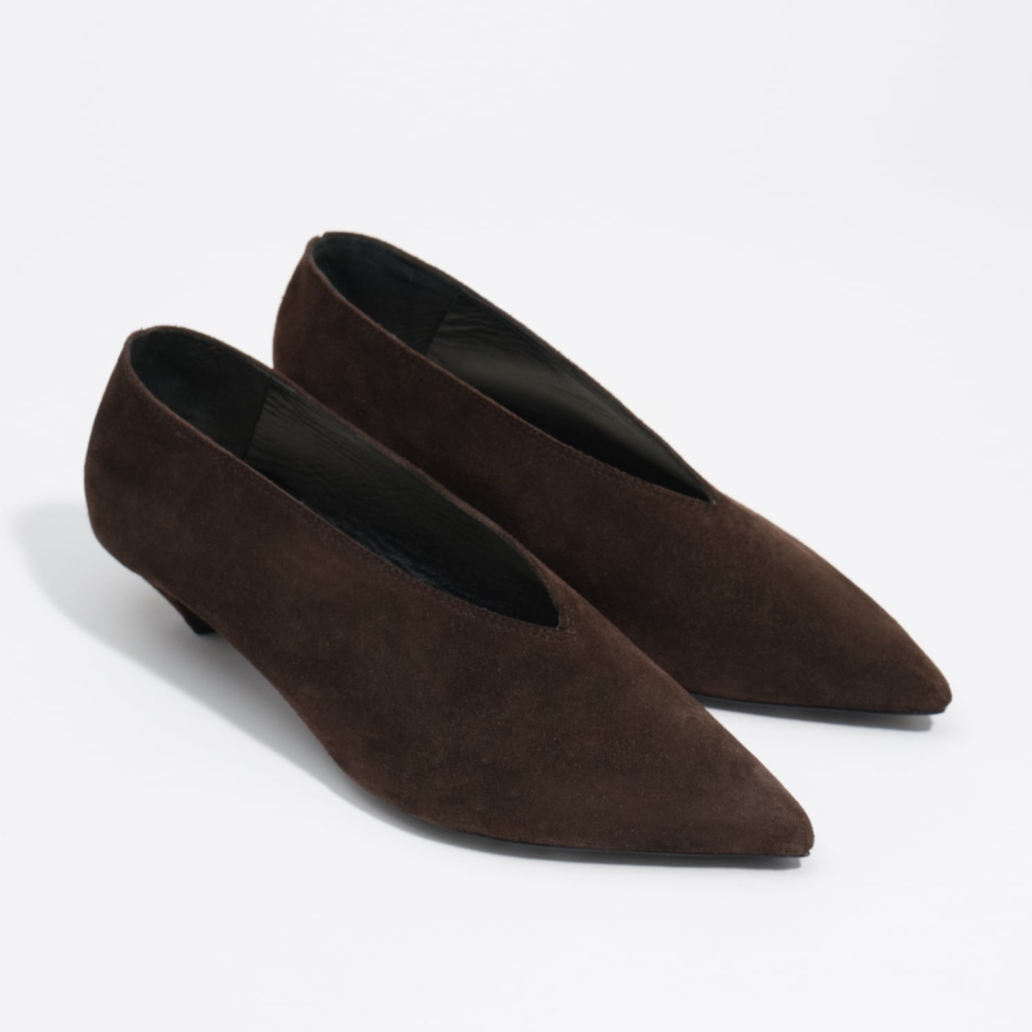 BIMBA Y LOLA Brown suede low heel court shoe