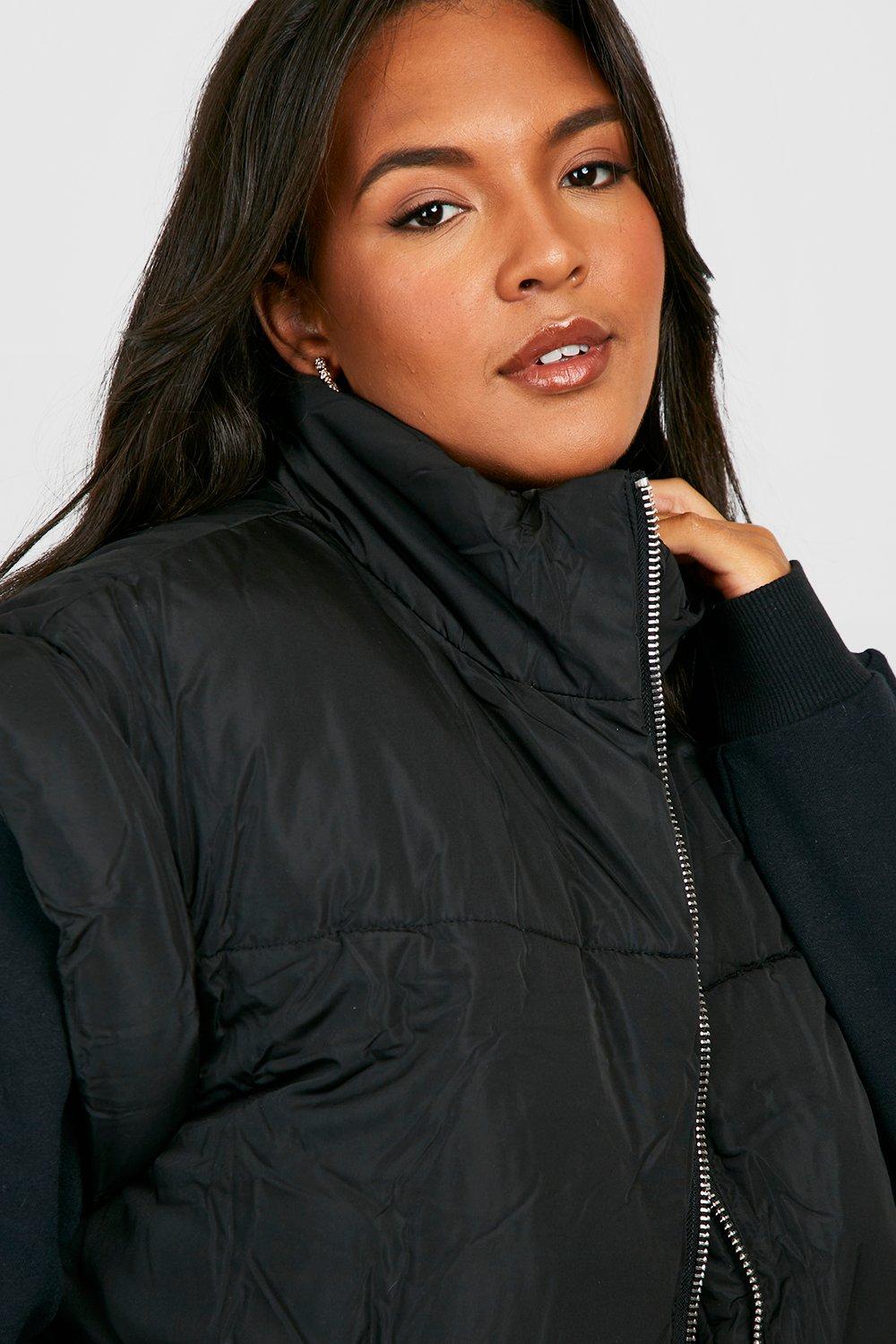 Photograph of Boohoo Womens Plus Oversized Shoulder Midi Puffer Gilet