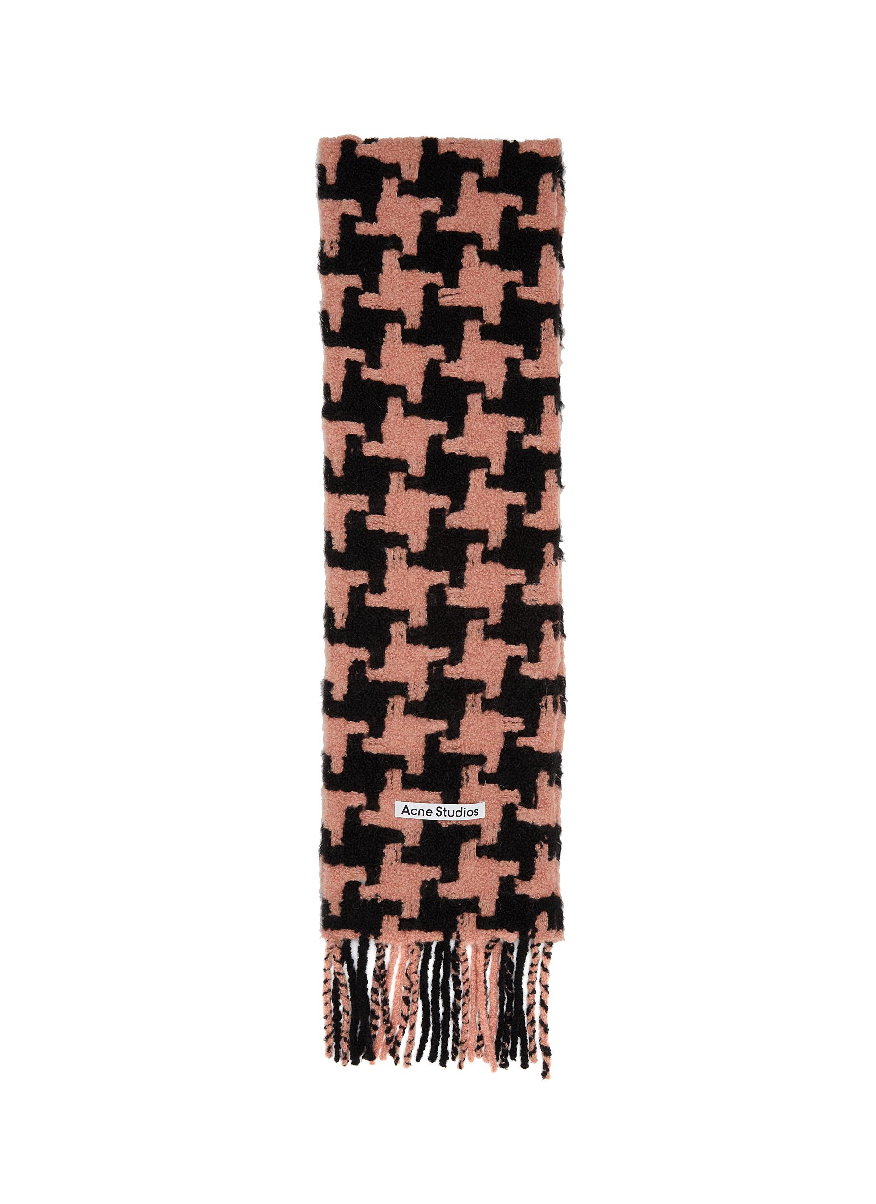 Photograph of Acne Studios houndstooth-pattern knitted scarf