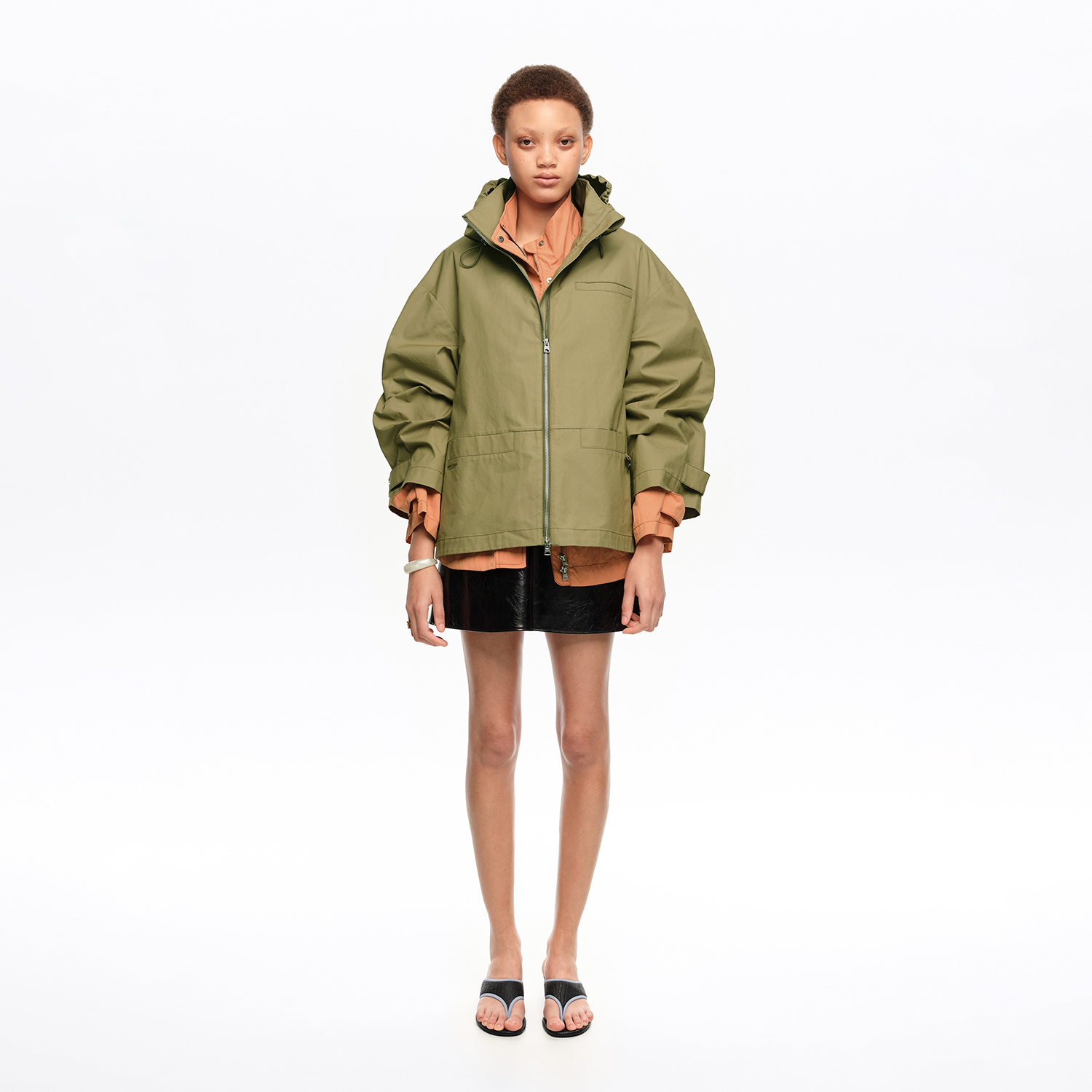 BIMBA Y LOLA Light khaki cotton A-line trench