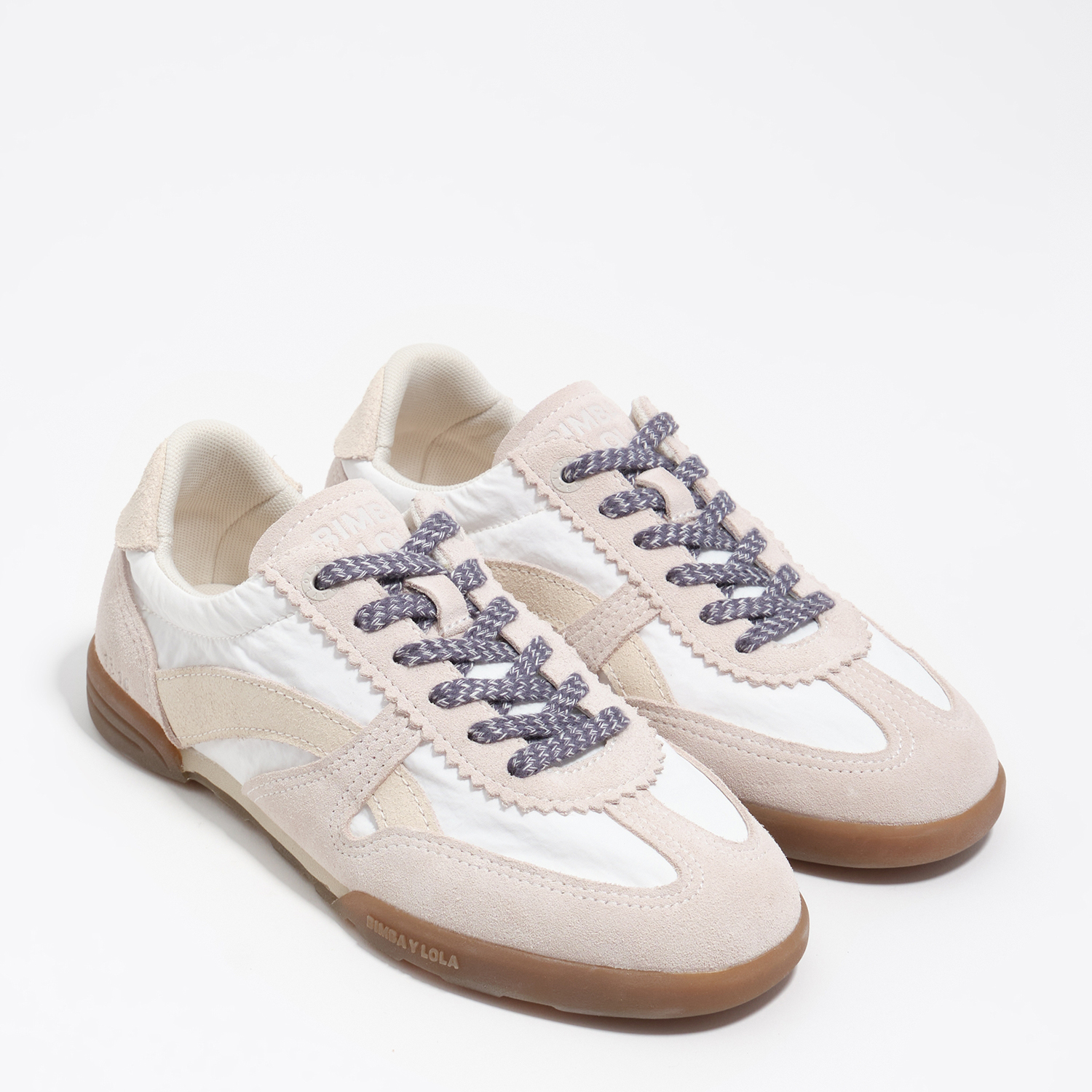 BIMBA Y LOLA White suede and nylon 13 16 indoor sneaker