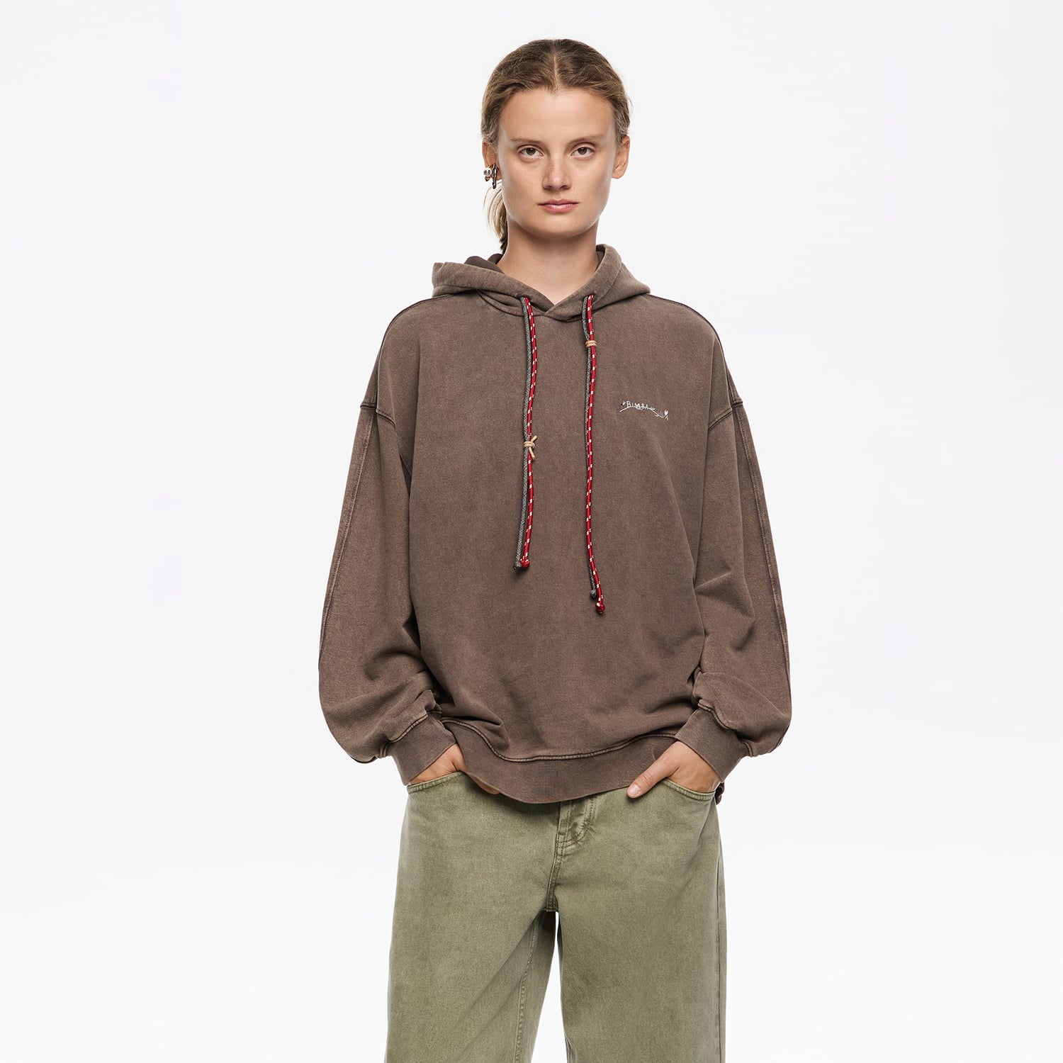 BIMBA Y LOLA Brown floral logo hoodie