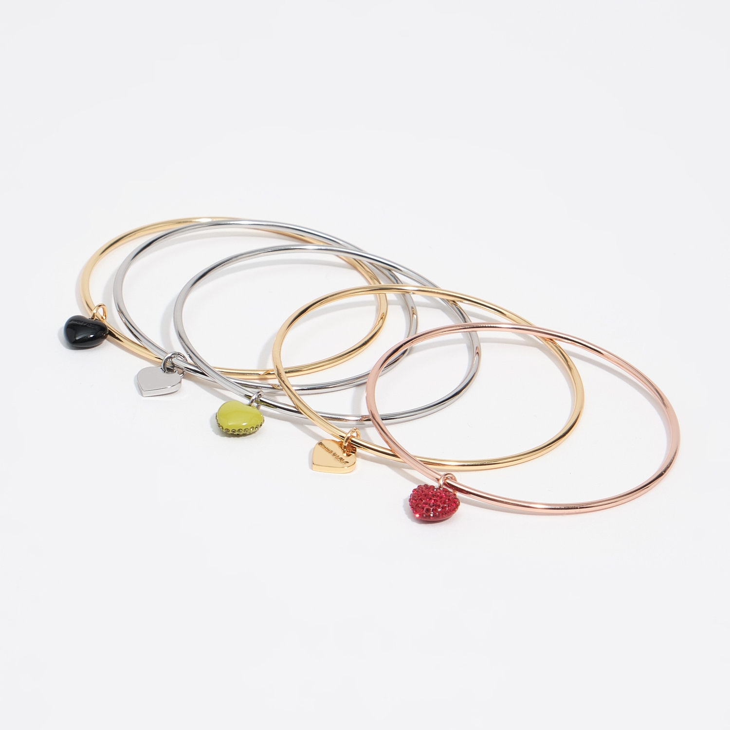BIMBA Y LOLA Set of 5 heart logo bracelets
