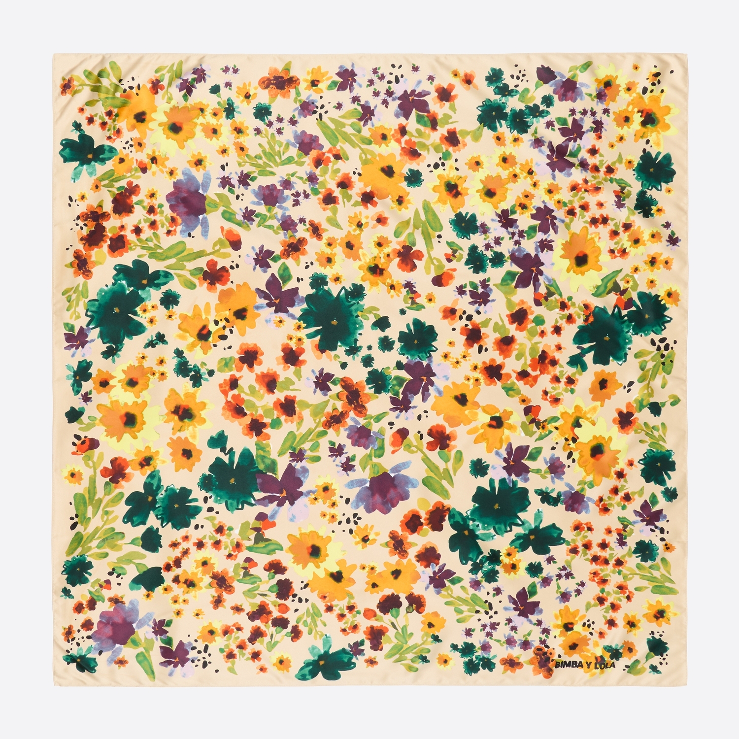 BIMBA Y LOLA Sand watercolor floral scarf