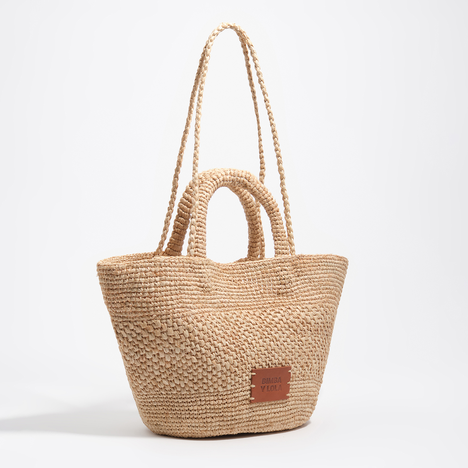 BIMBA Y LOLA Large natural raffia plaited bag