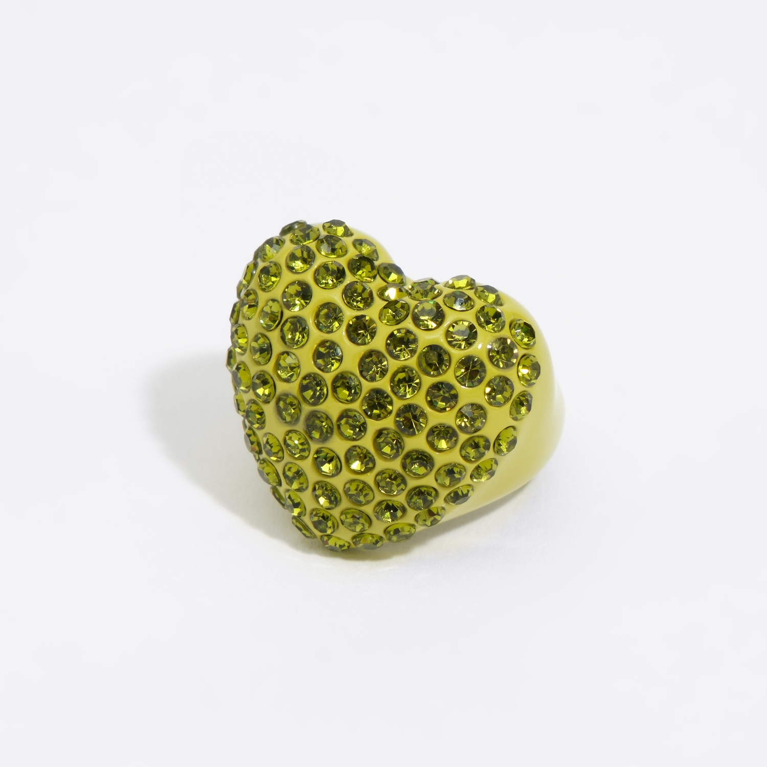 BIMBA Y LOLA Lime crystals heart ring