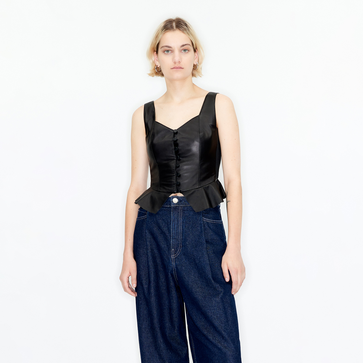Photograph of Bimba Y Lola Black fitted leather top