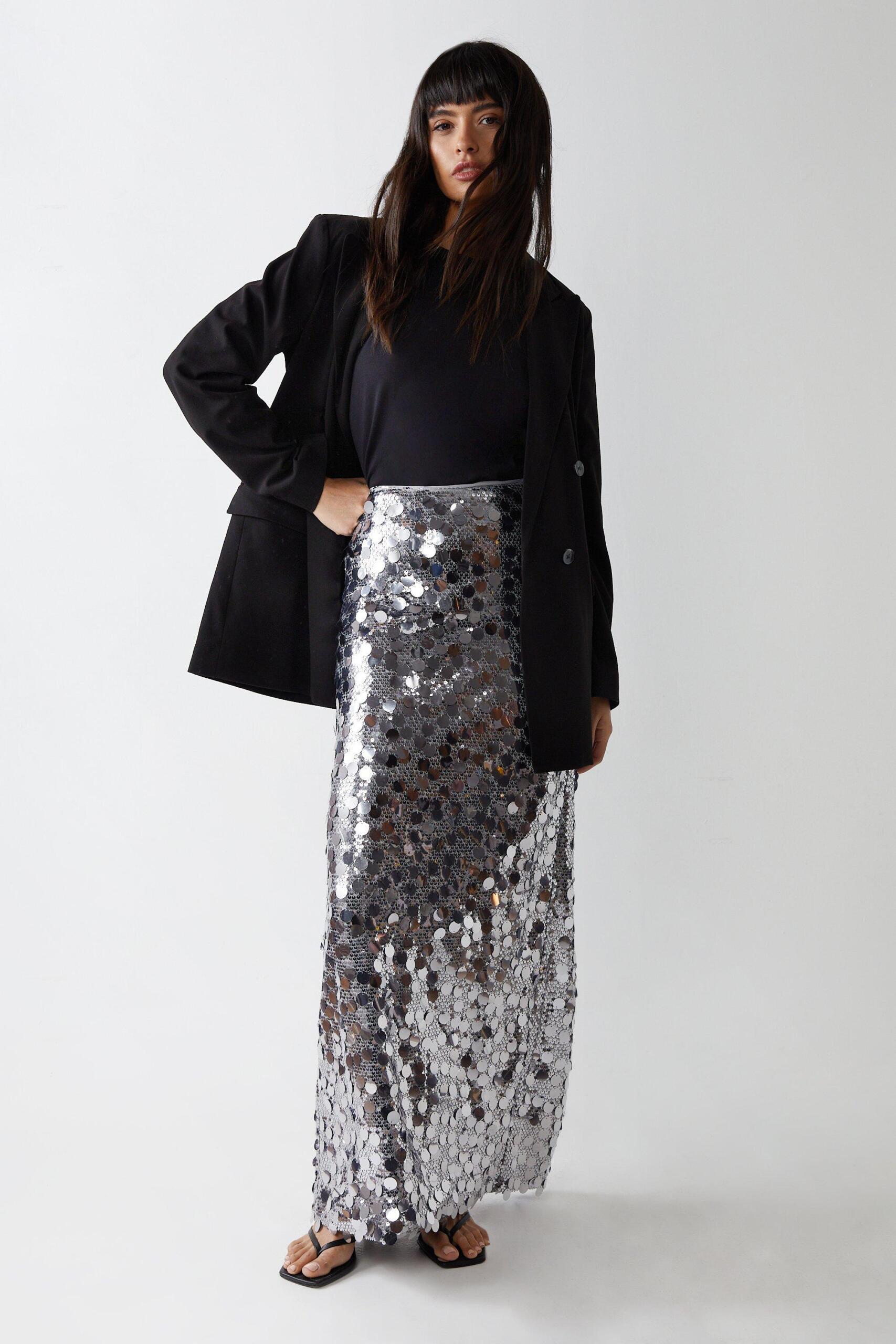Dorothy perkins gold sequin skirt online
