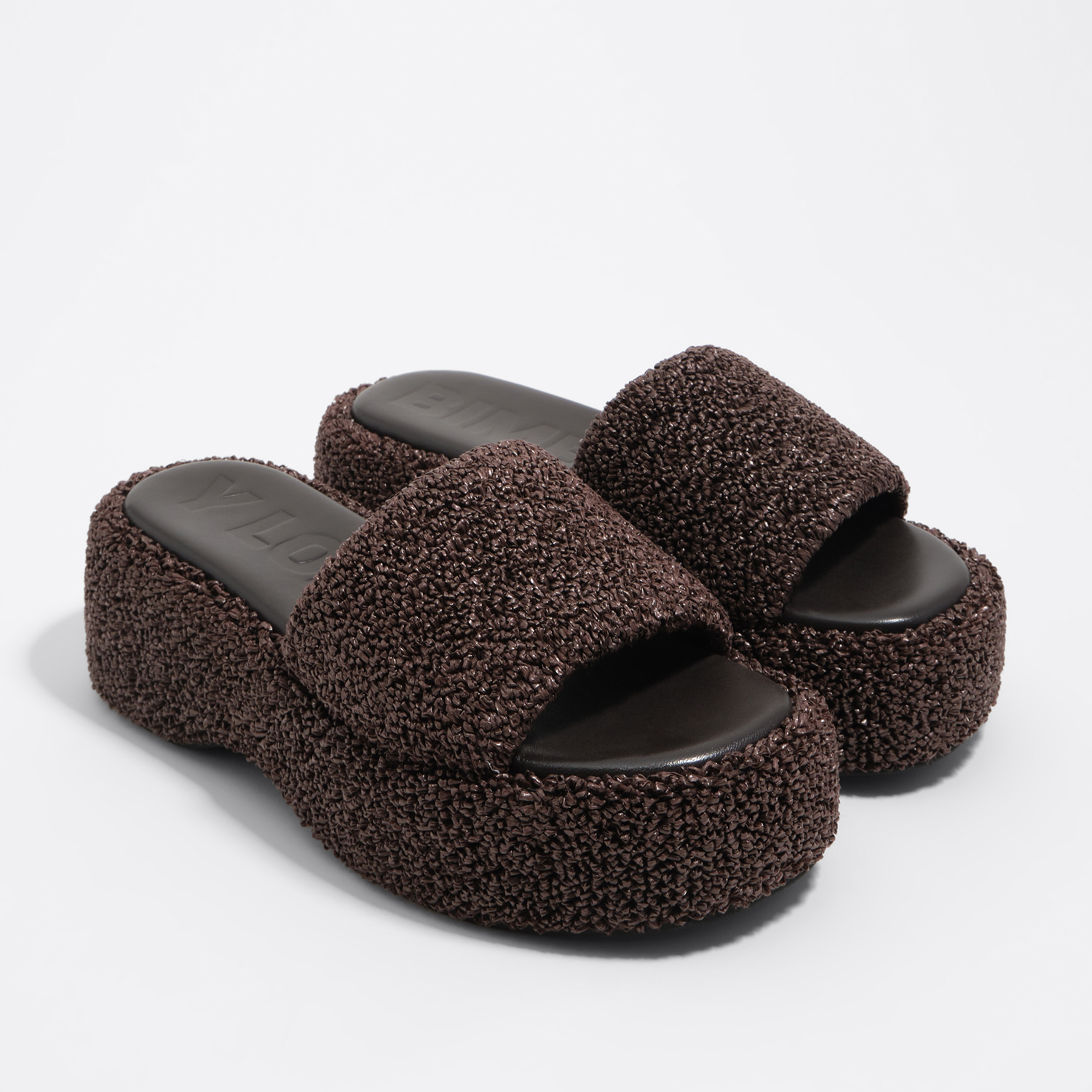 BIMBA Y LOLA Chocolate fabric high platform sandal