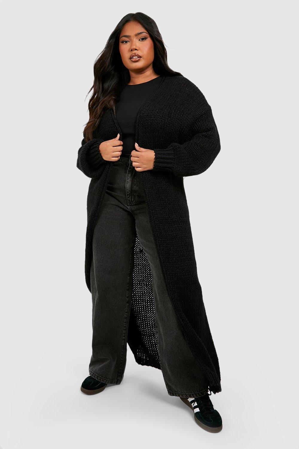 Photograph of Boohoo Womens Plus Premium Chunky Knit Maxi Cardigan