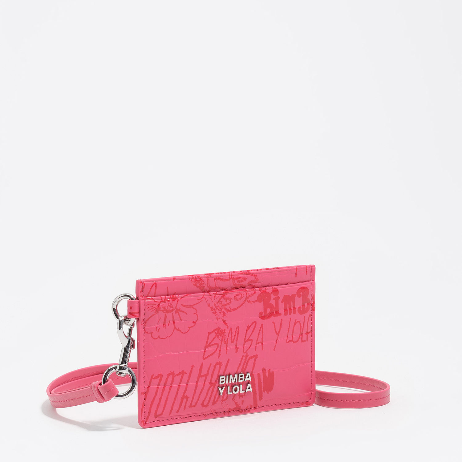 BIMBA Y LOLA Berry pink BIMBA logos card holder