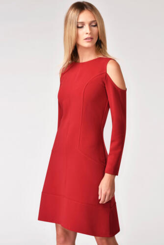 Closet London Red Closet Cold Shoulder A line Dress Rather Saucy