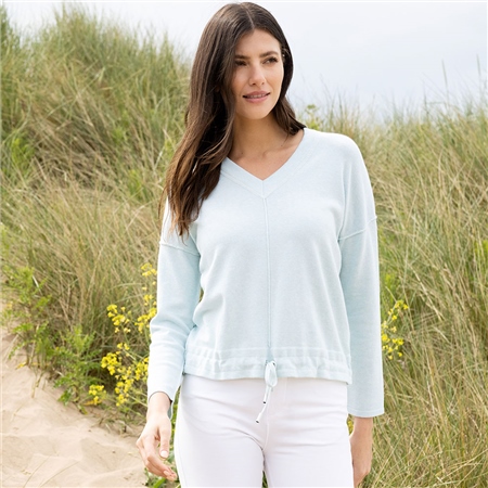 Photograph of Marble V-Neck Drawstring Hem Jumper