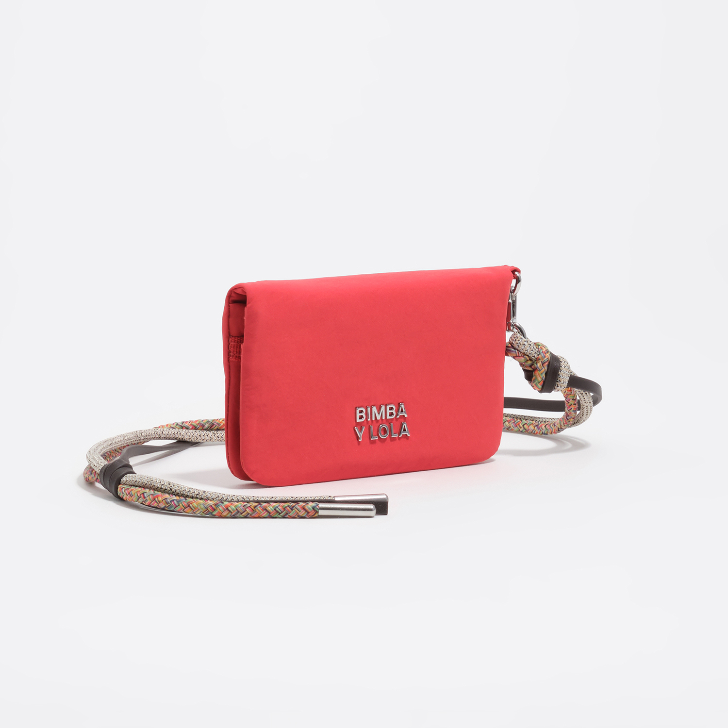 BIMBA Y LOLA Small pomegranate nylon flap purse