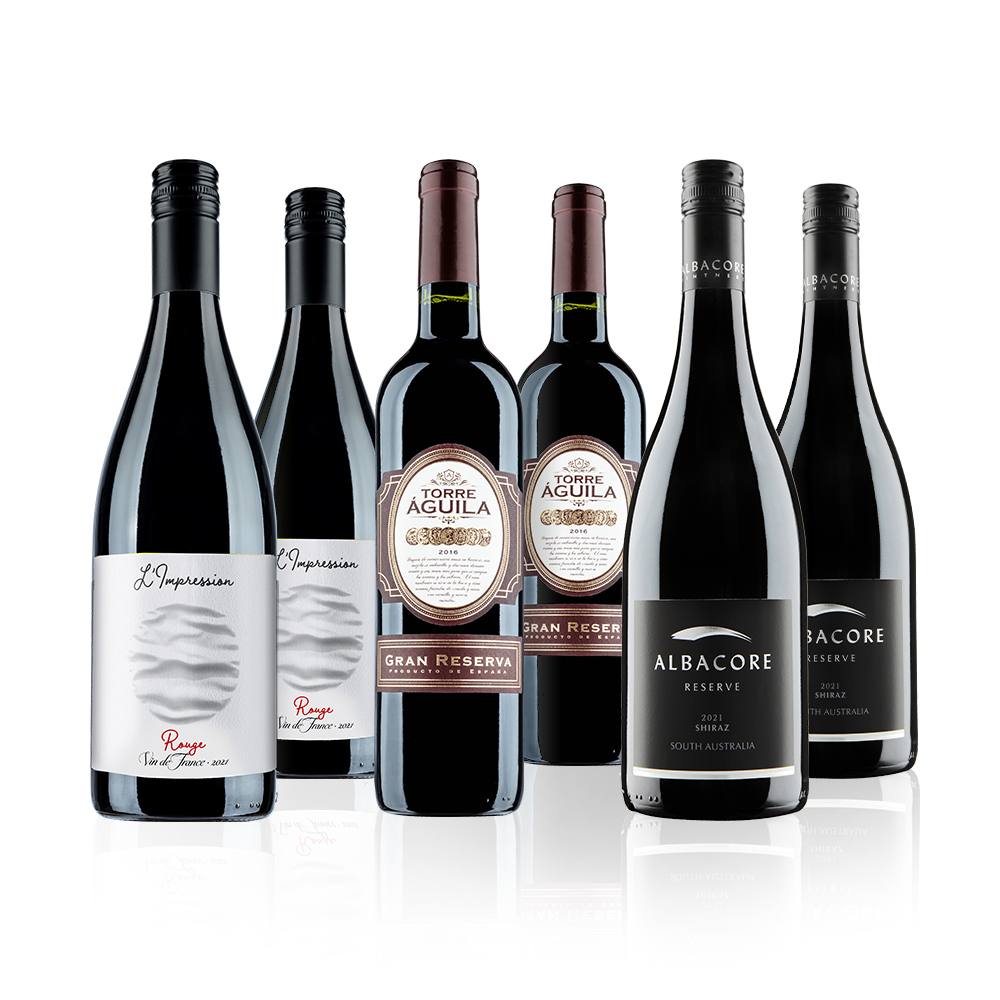 Virgin Wines Customer Favourites Red Wine Case 6 Bottles (75cl) in White