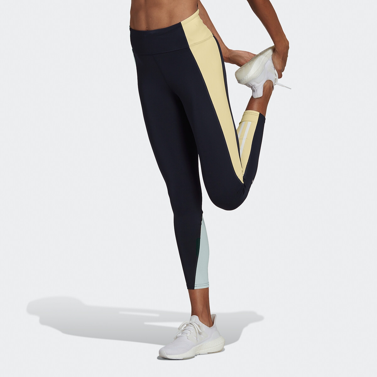 Adidas Performance Own the Run Recycled Colour Block Cropped Running Leggings Rather Saucy