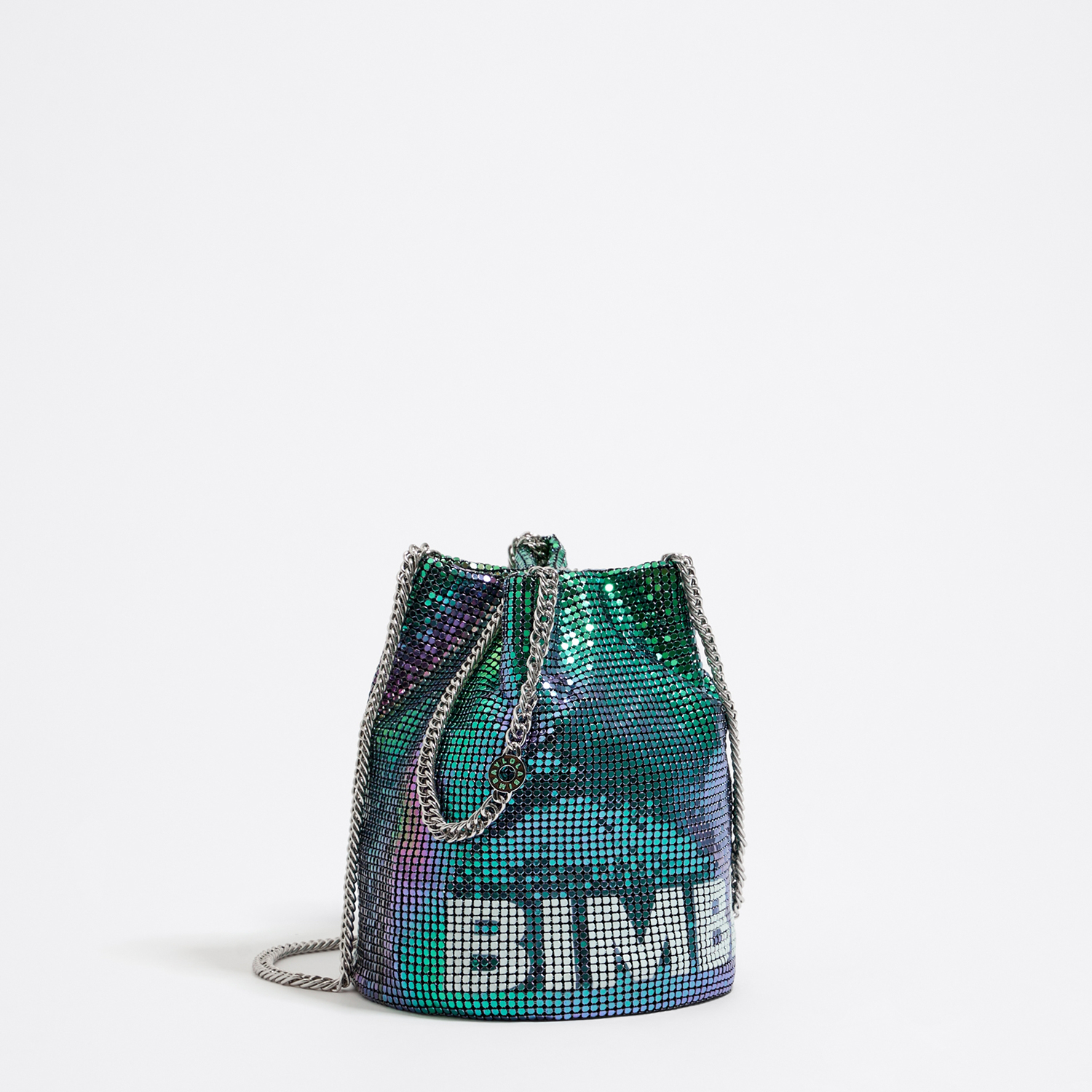 Photograph of Bimba Y Lola Iridescent mesh bucket bag