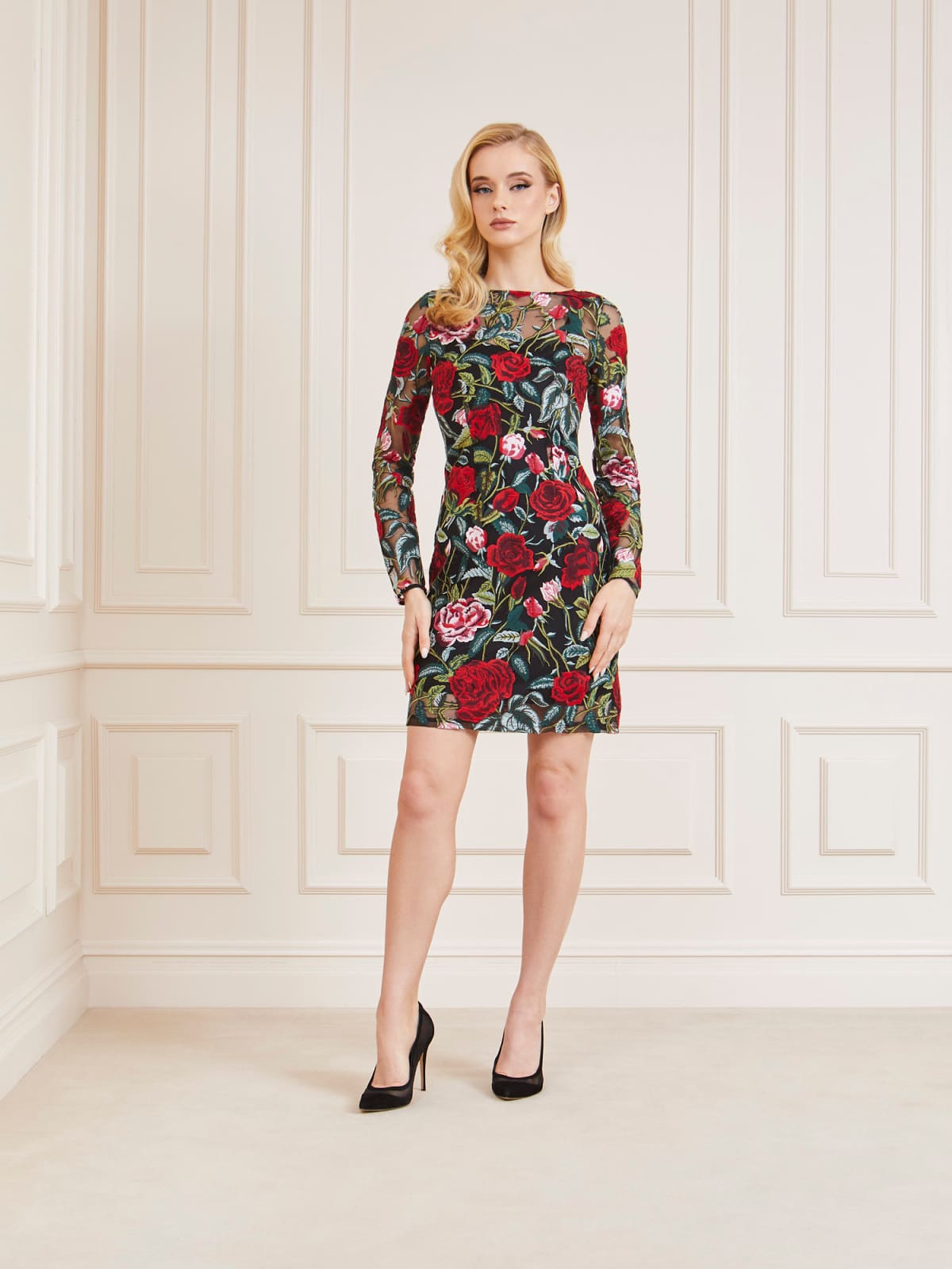 Guess Marciano Floral Embroidery Mini Dress Rather Saucy