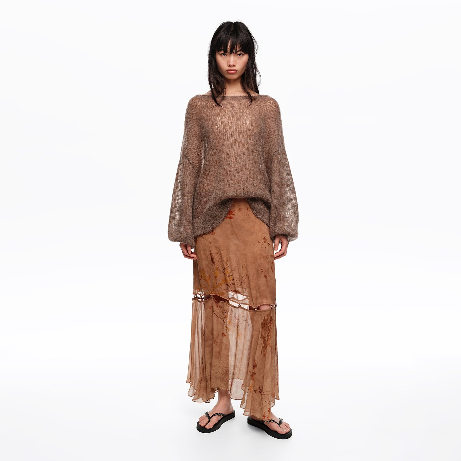 BIMBA Y LOLA Underwater flared buttoned skirt
