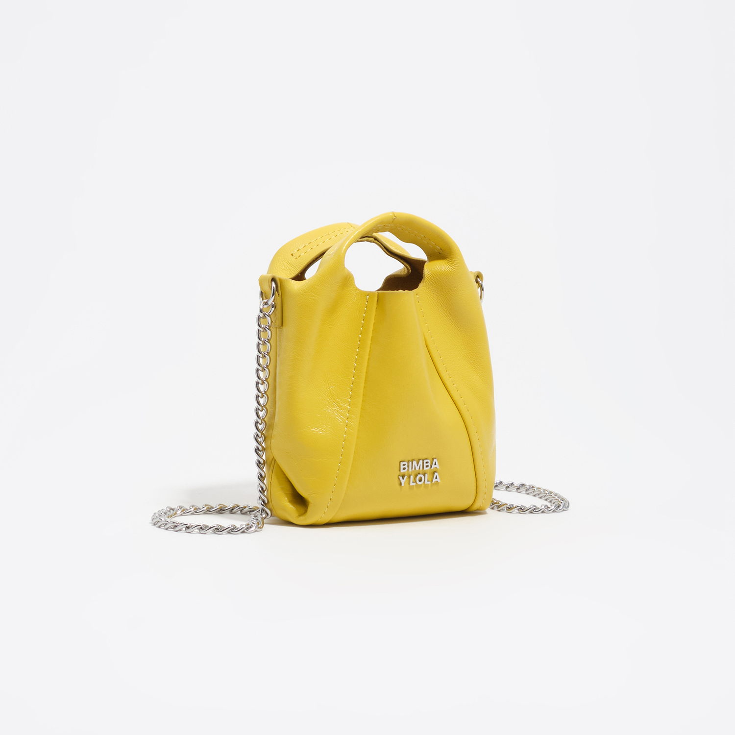 BIMBA Y LOLA Yellow leather micro Paper bag