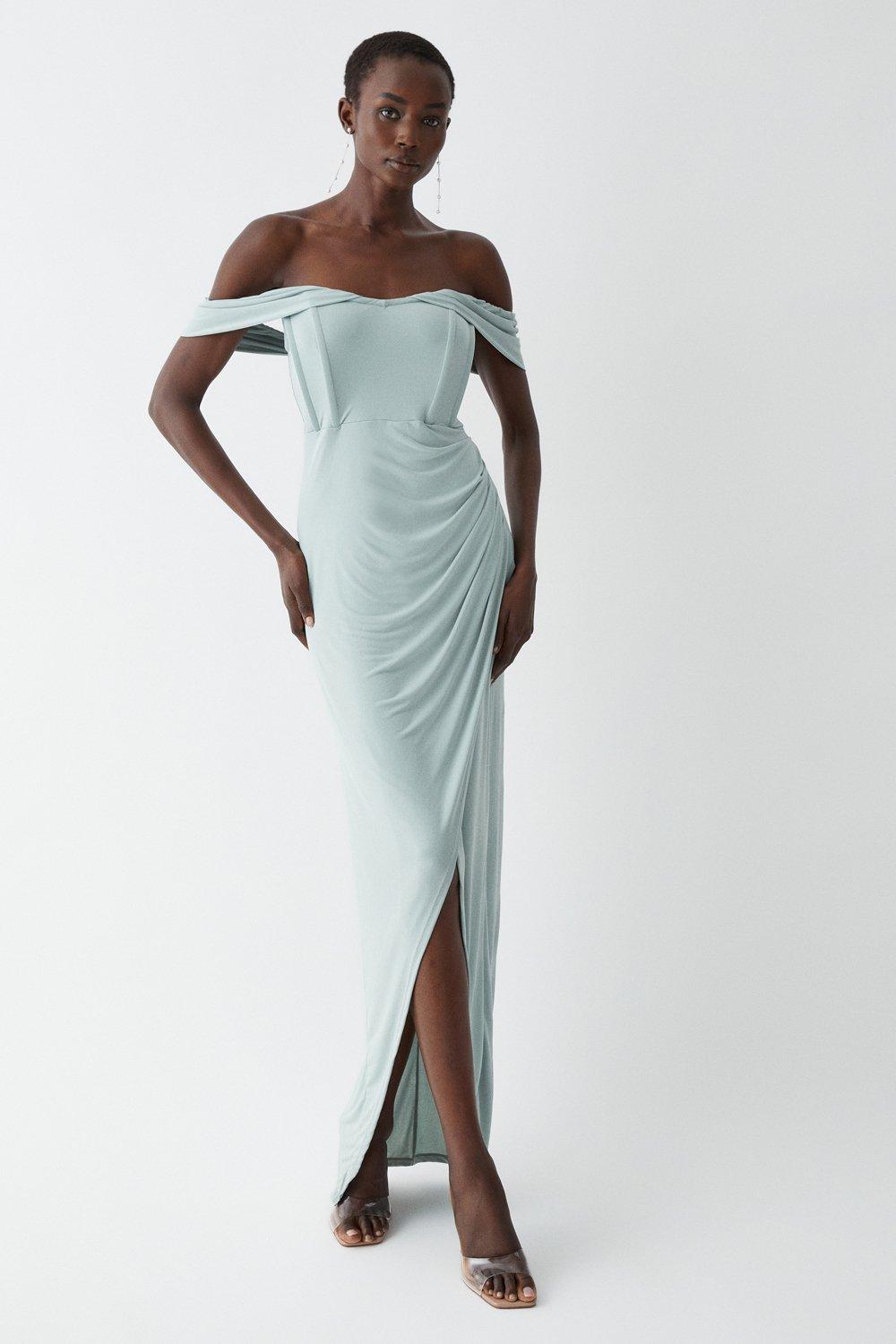 Coast Bardot Slinky Jersey Bridesmaids Maxi Dress Rather Saucy