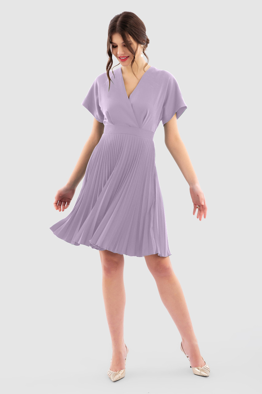 Photograph of Closet London Petite Lilac Purple Kimono Pleated Dress