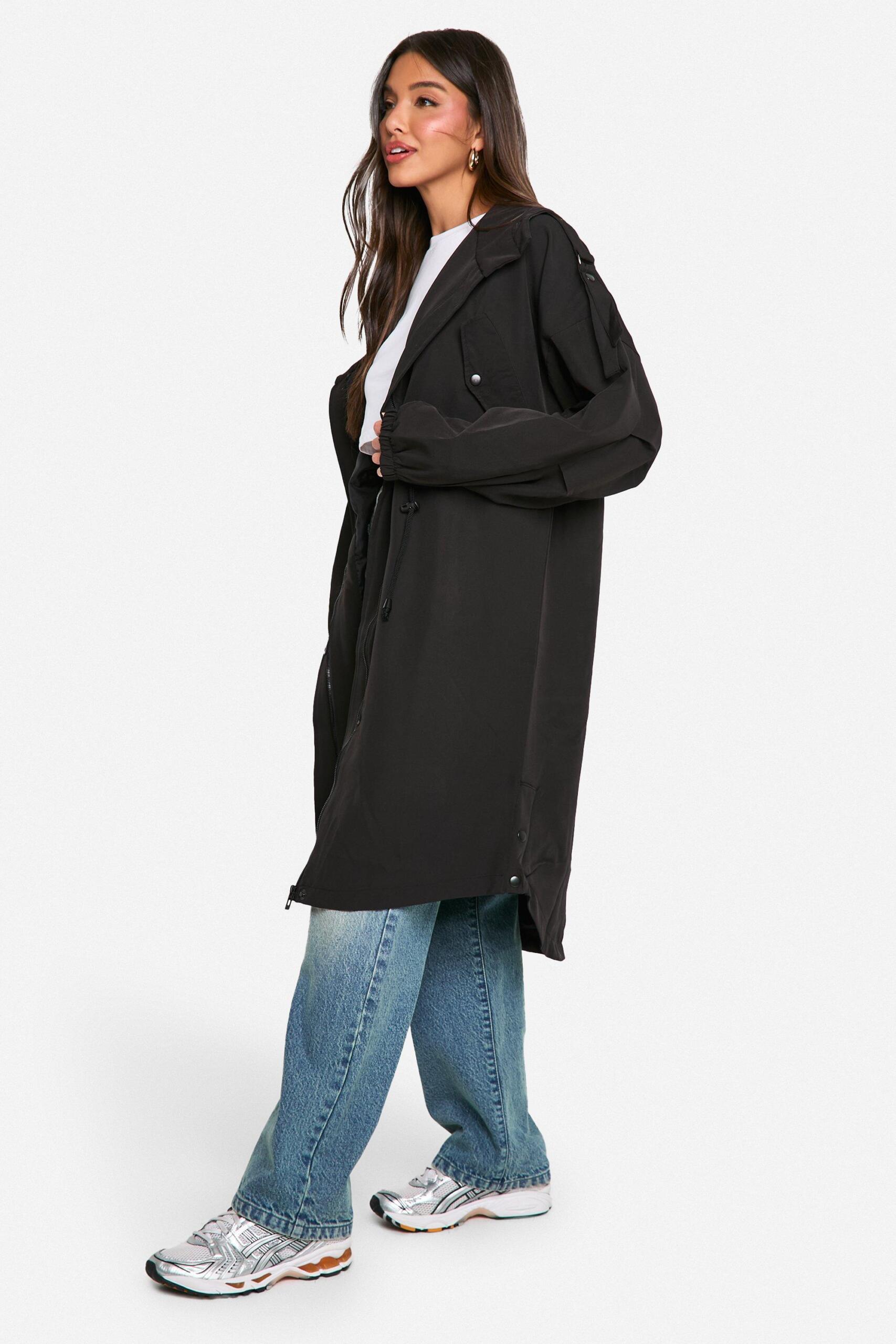 Womens hooded mac coat hotsell