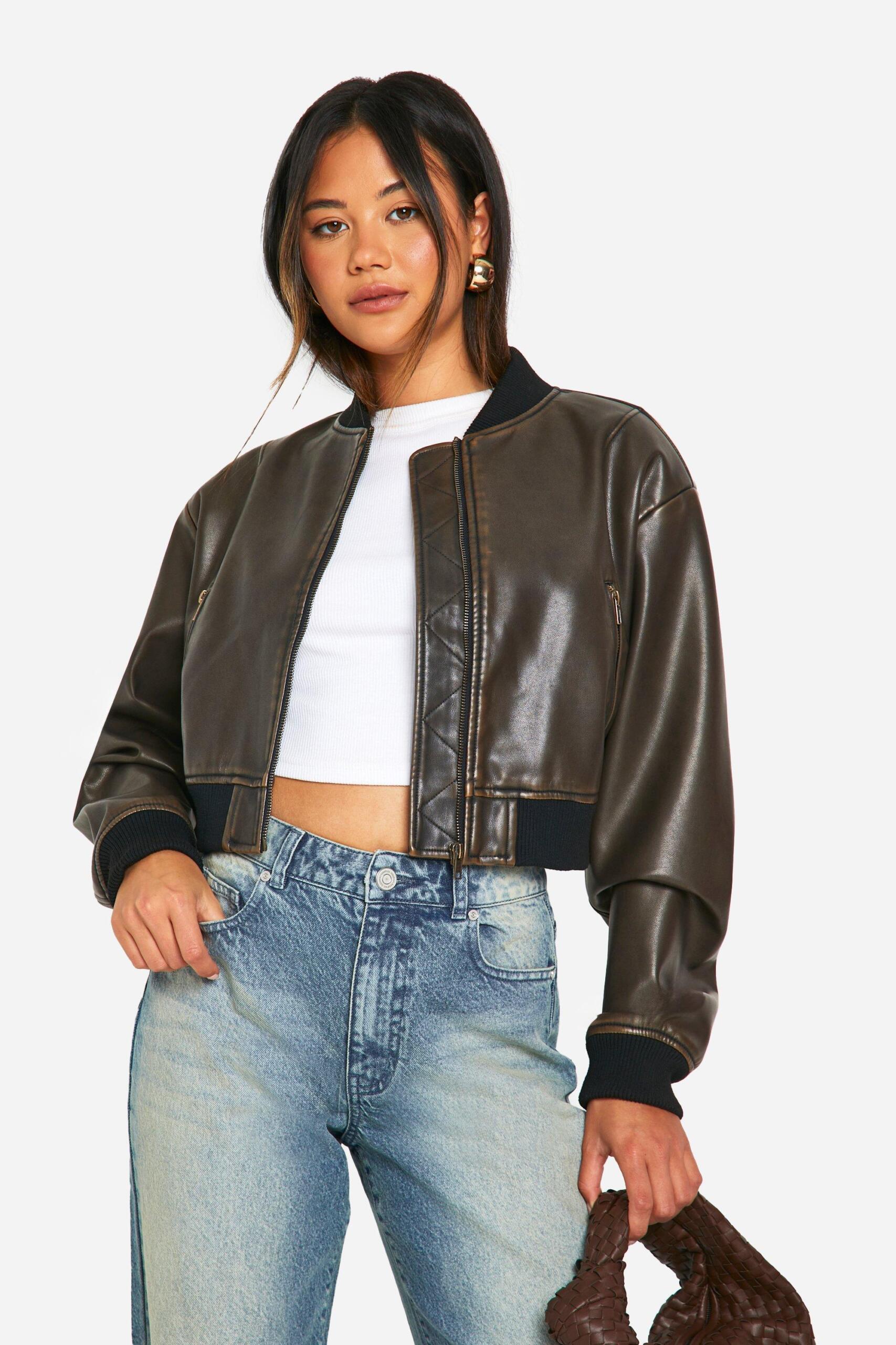 Crop bomber jacket womens hot sale