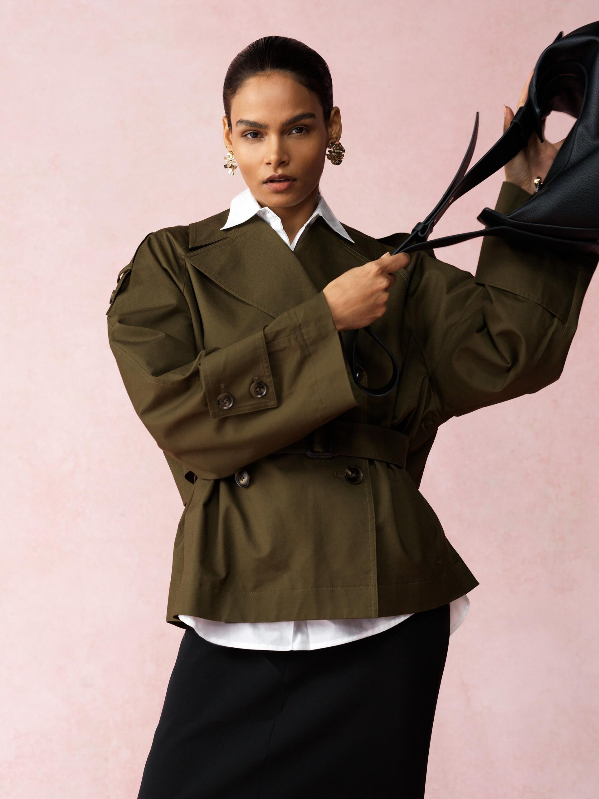 Photograph of French Connection Denby Belted Trench Coat Khaki