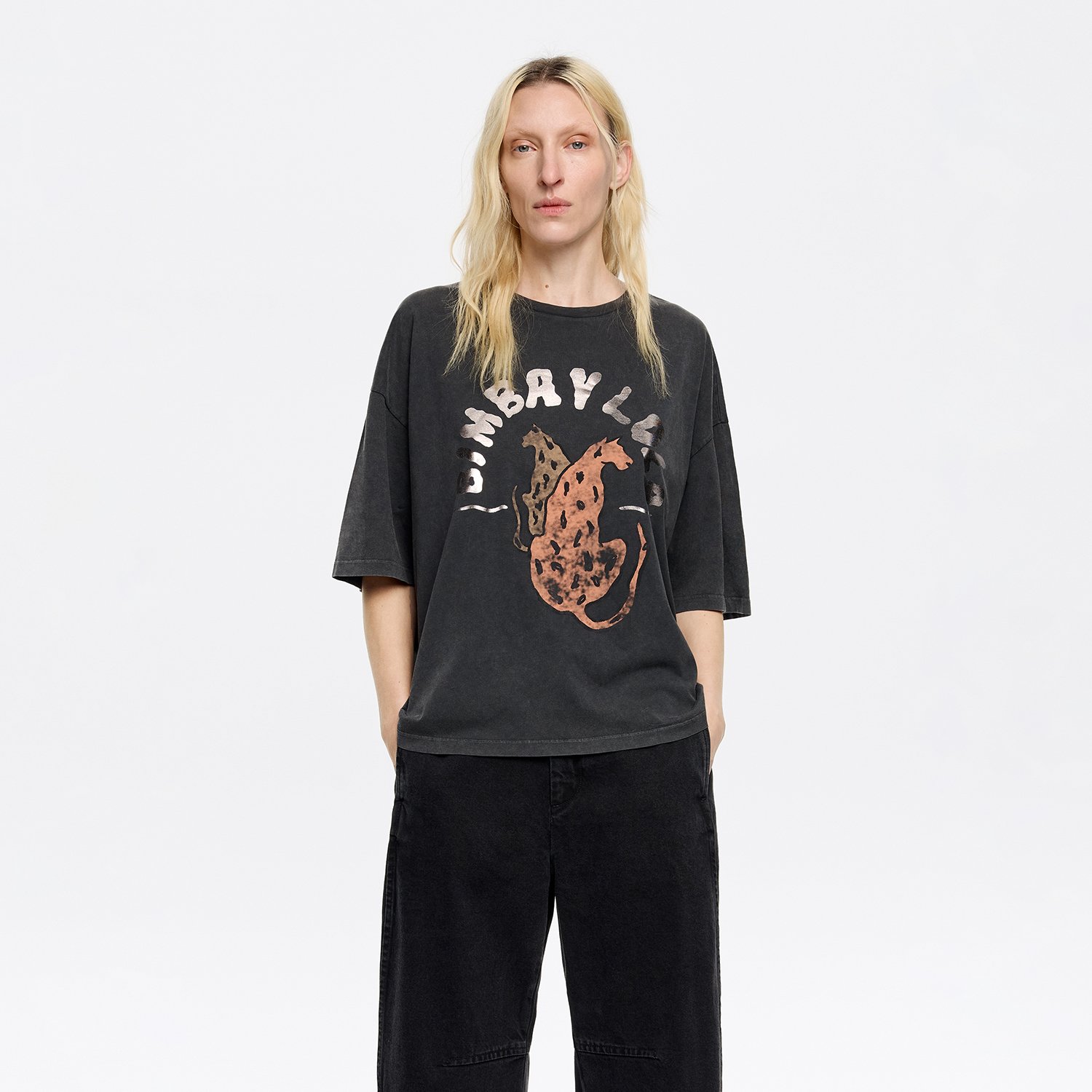 Photograph of BIMBA Y LOLA Black logo t-shirt