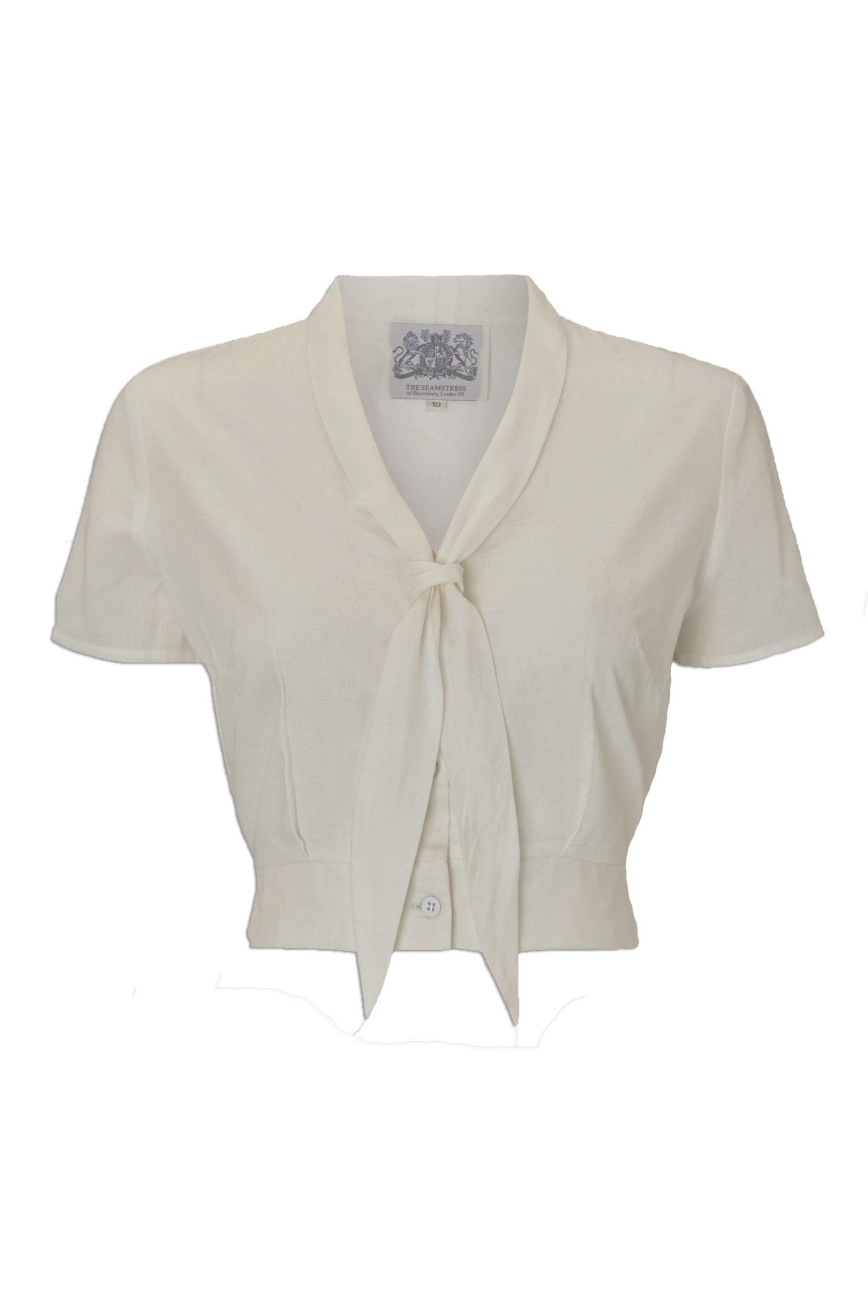 "Bonnie" Blouse Cream by The Seamstress of Bloomsbury, Classic 1940s Vintage Inspired Style