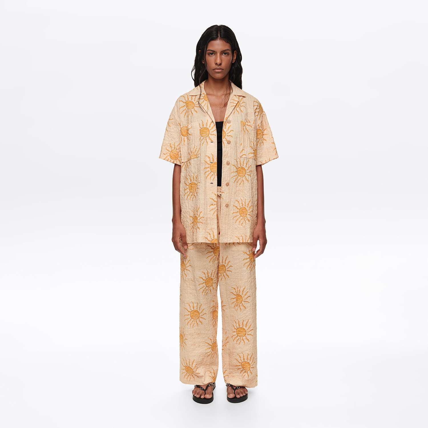 BIMBA Y LOLA Bimba by the south textured cotton jogger trousers